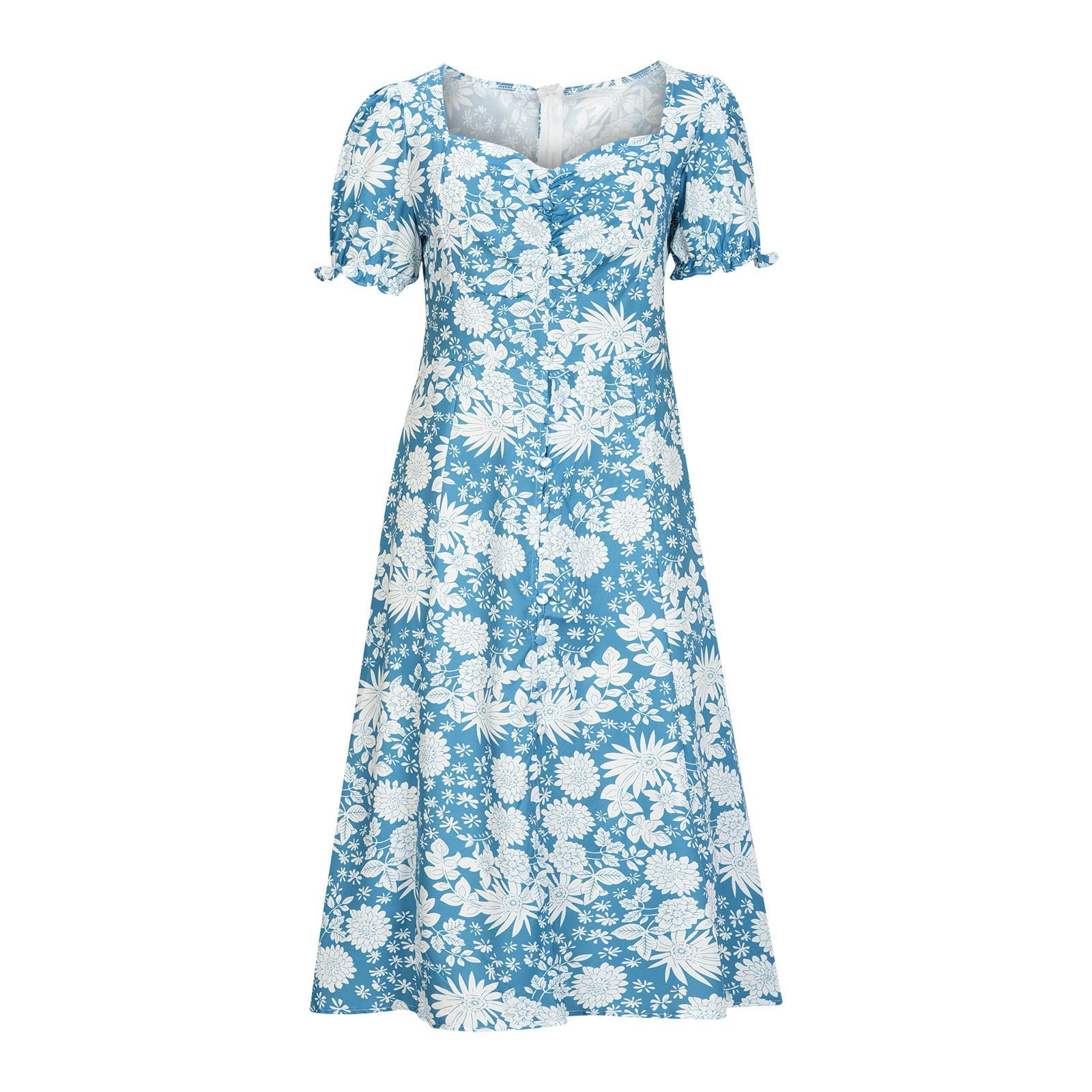 Sexy Off The Shoulder Floral Summer Dress for Women - Cottagecore Puff Sleeve Underwire Long Dress with Slit | Perfect for Beach Vacations, Date Nights & Summer Parties