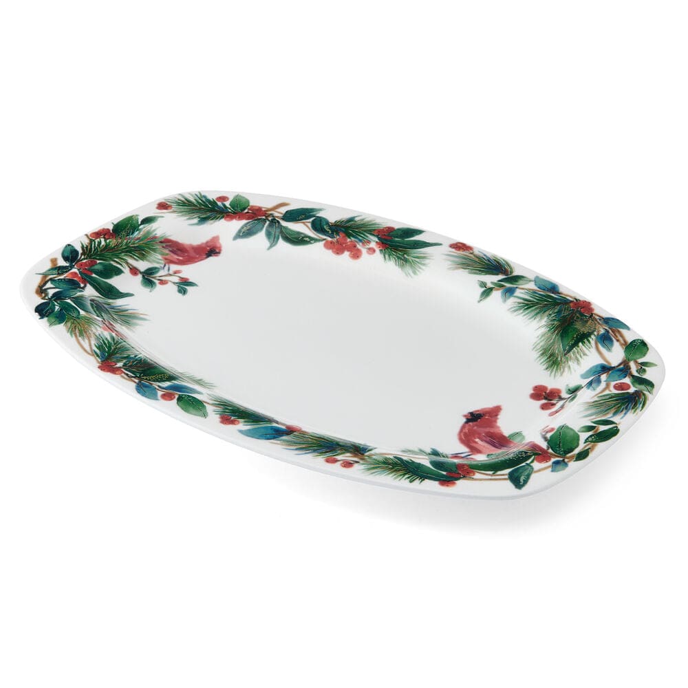 Winter Cardinal Platter - Elegant Holiday Serving Tray for Christmas Dinner, Party Appetizers & Festive Decor | Perfect for Seasonal Entertaining & Home Decor