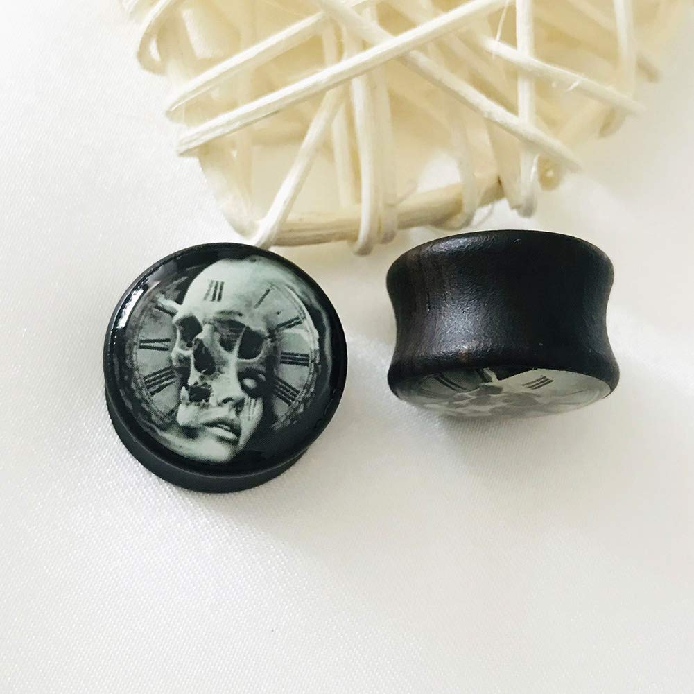 Wooden Ear Gauges Plugs - Double Flared Saddle Ear Stretchers for Men & Women - Organic Wood Ear Expanders for Skull Piercing Jewelry - Perfect for Stretching, Daily Wear & Alternative Fashion