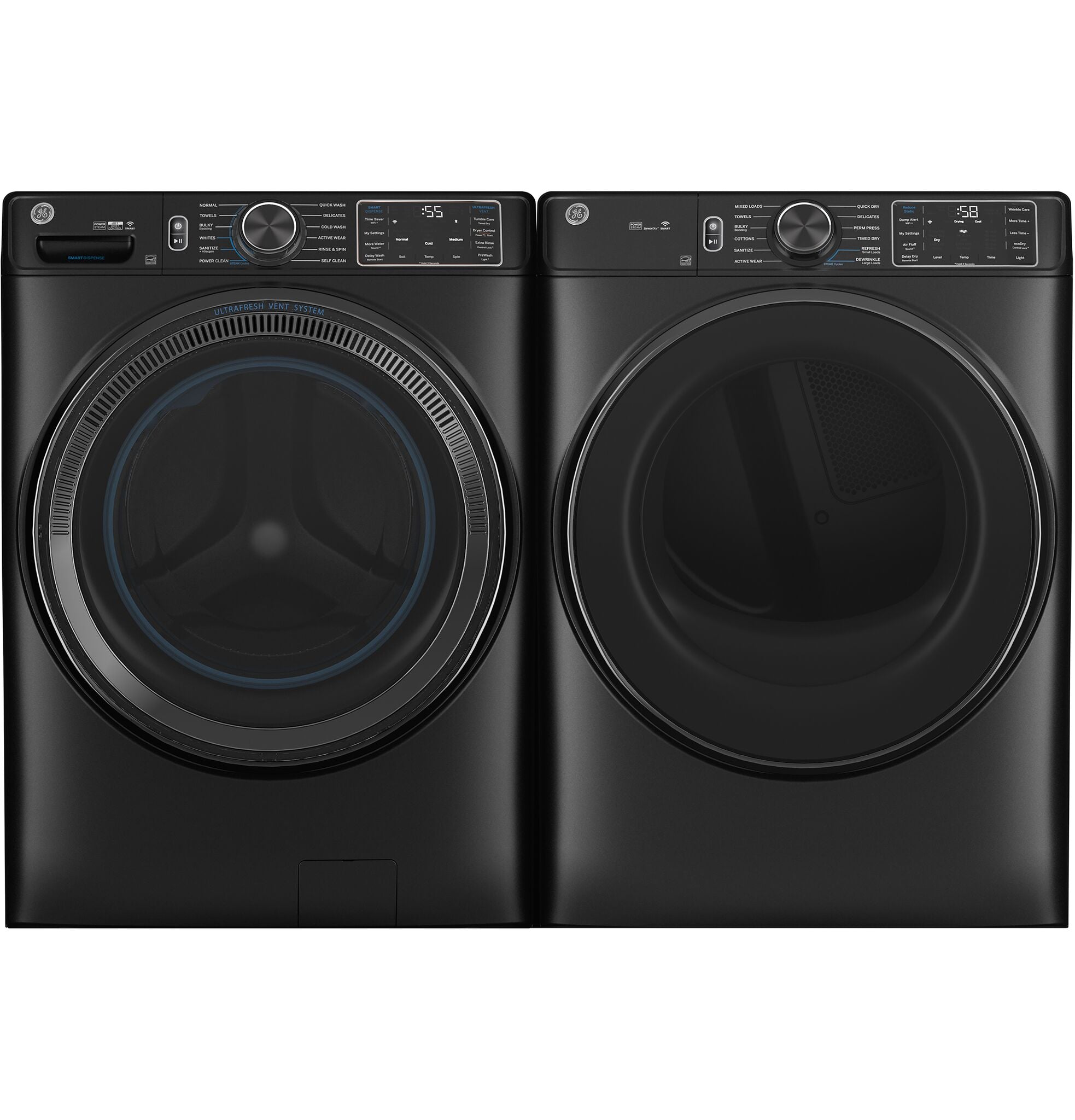 GE GFW655SPVDS 5.8 cu.ft Smart Front Load Washer with Carbon Graphite Finish & SmartDispense Technology - Perfect for Large Families & Energy-Efficient Laundry Rooms