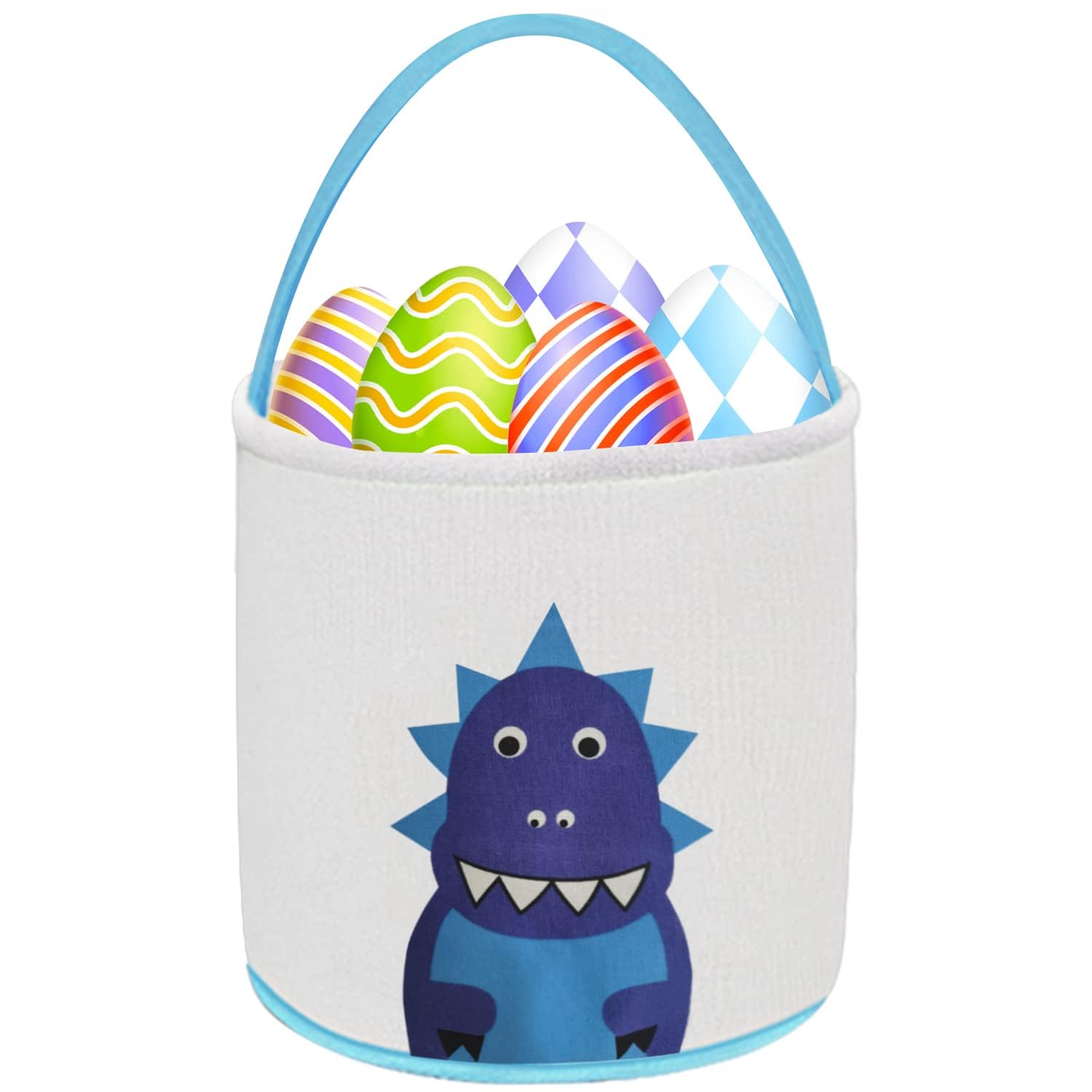 Dinosaur Easter Basket for Kids - Easter Egg Hunt Basket with Handle, Easter Party Supplies & Gifts | Perfect for Easter Celebrations, Egg Hunts, and Toy Storage