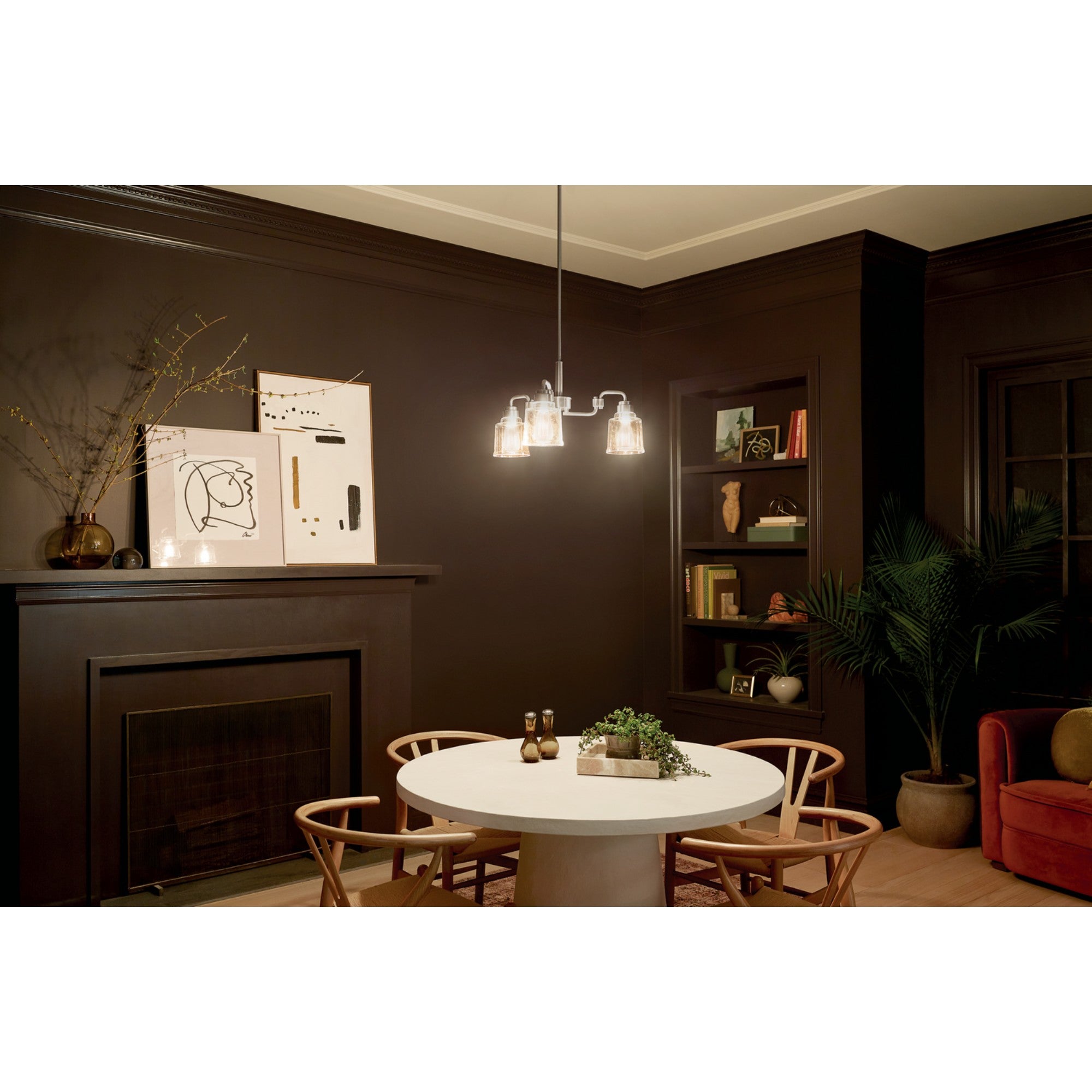 Aivian 23-Inch 3-Light Modern Chandelier in Brushed Nickel Finish - Perfect for Dining Room, Bedroom, or Entryway Lighting