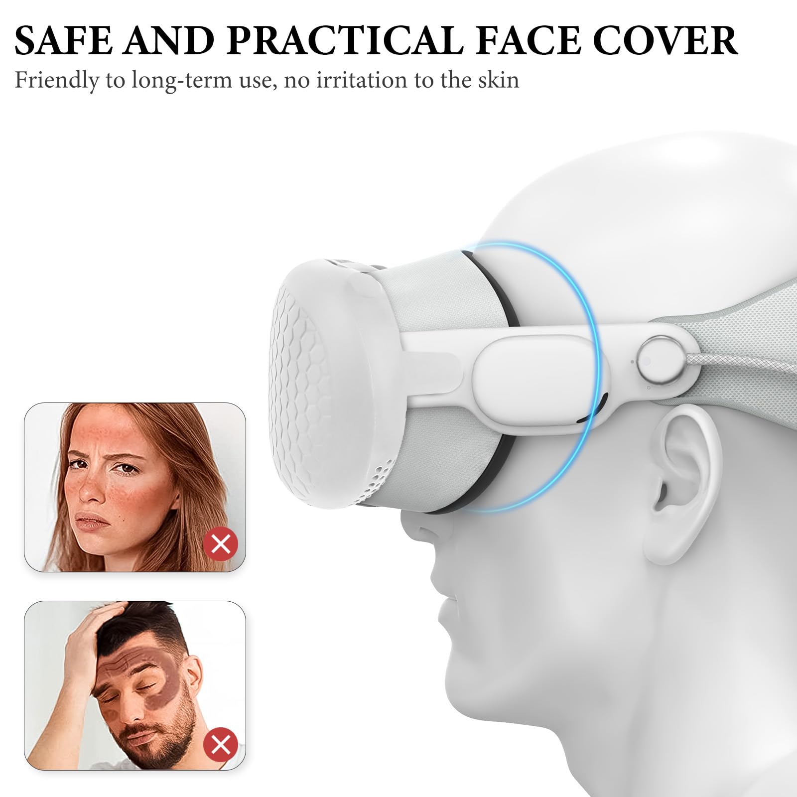 Geekria VR Accessory Set for Vision Pro - Protective Headset Shell, Silicone Cover with Dustproof Lens Protector, Original Replacement Parts for VR Headsets (4-Piece Set) - Perfect for Gaming, Virtual Reality, and Travel Protection