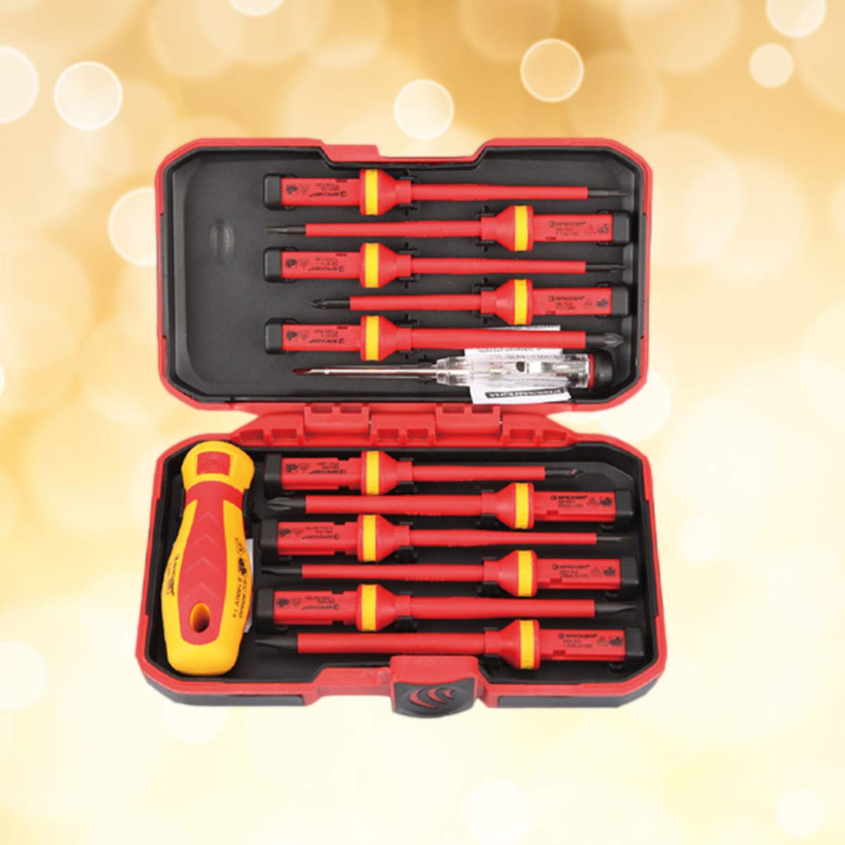 13-Piece Insulated Magnetic Screwdriver Set - Professional Electrician Tools with Multi-Bit Slotted & Phillips Heads - Perfect for DIY, Home Repairs & Electrical Work