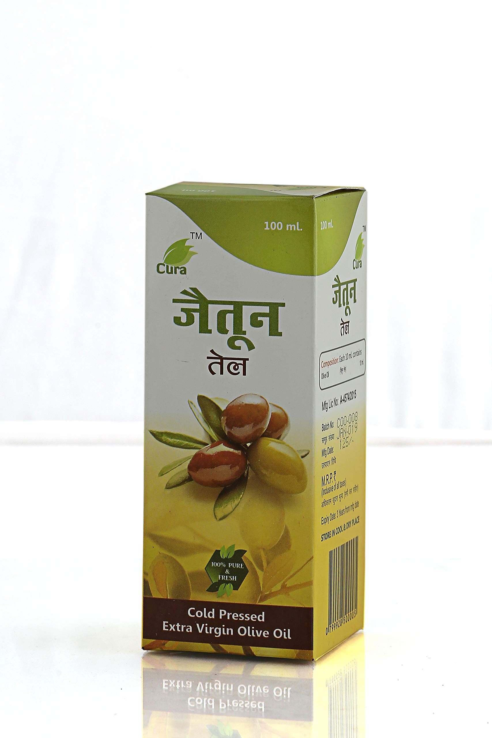 100% Pure & Fresh Cura Olive Oil (Zaitoon Oil) for Hair - 100ml | Natural Hair Growth & Scalp Treatment | Perfect for Daily Hair Care & Styling