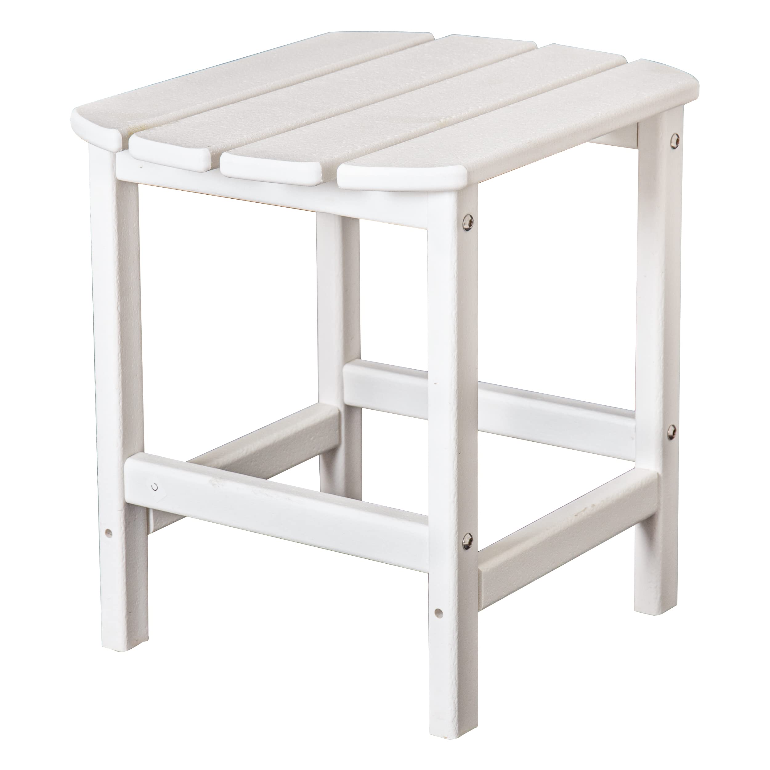 Weather-Resistant White HDPE Adirondack Side Table for Patio & Outdoor Use