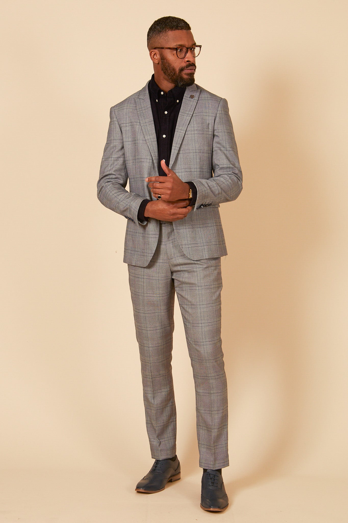 Stylish Grey Checkered Blazer for Men - Perfect for Business Meetings, Weddings & Formal Events | Jerry Brand