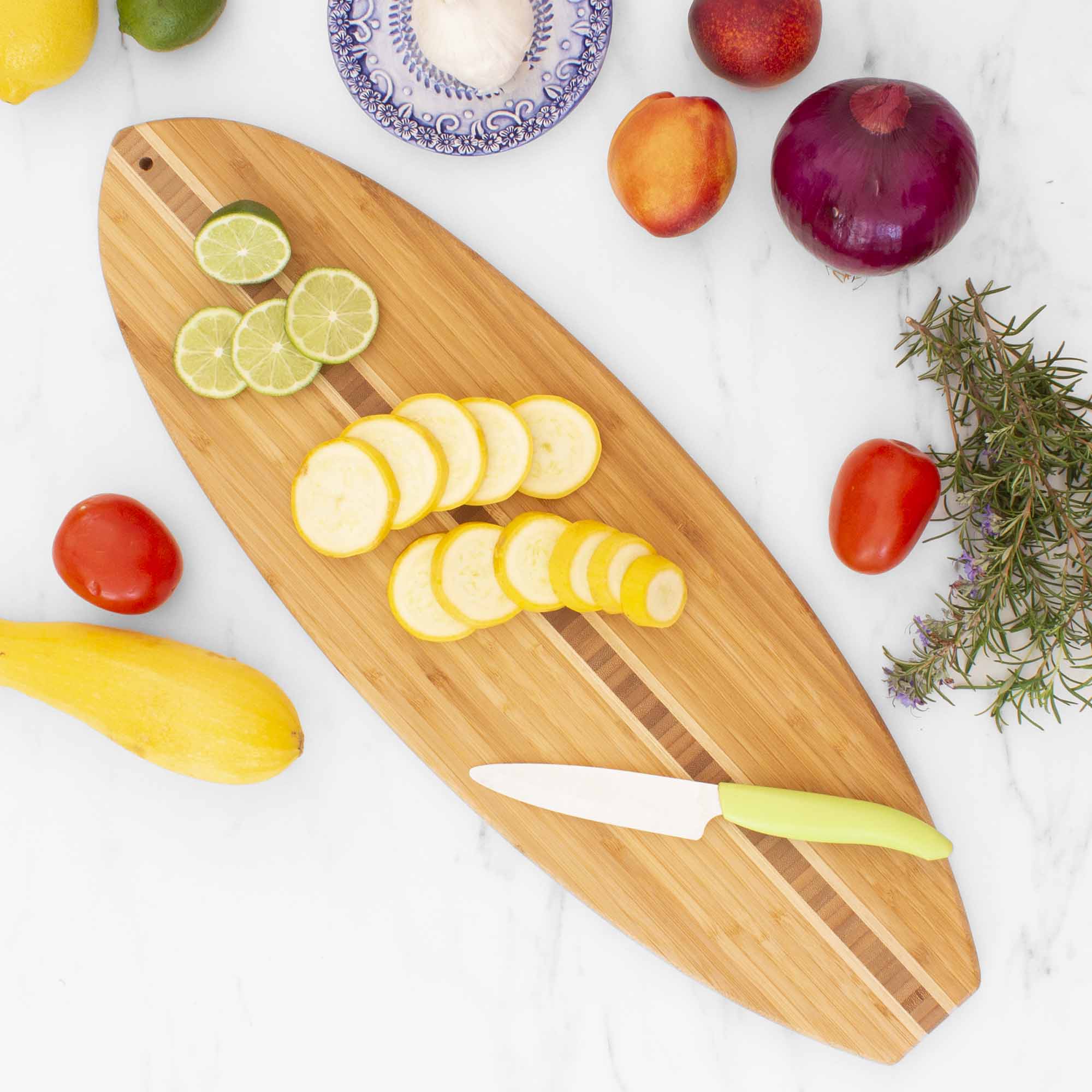 Premium Surfboard-Shaped Bamboo Cutting Board - 23