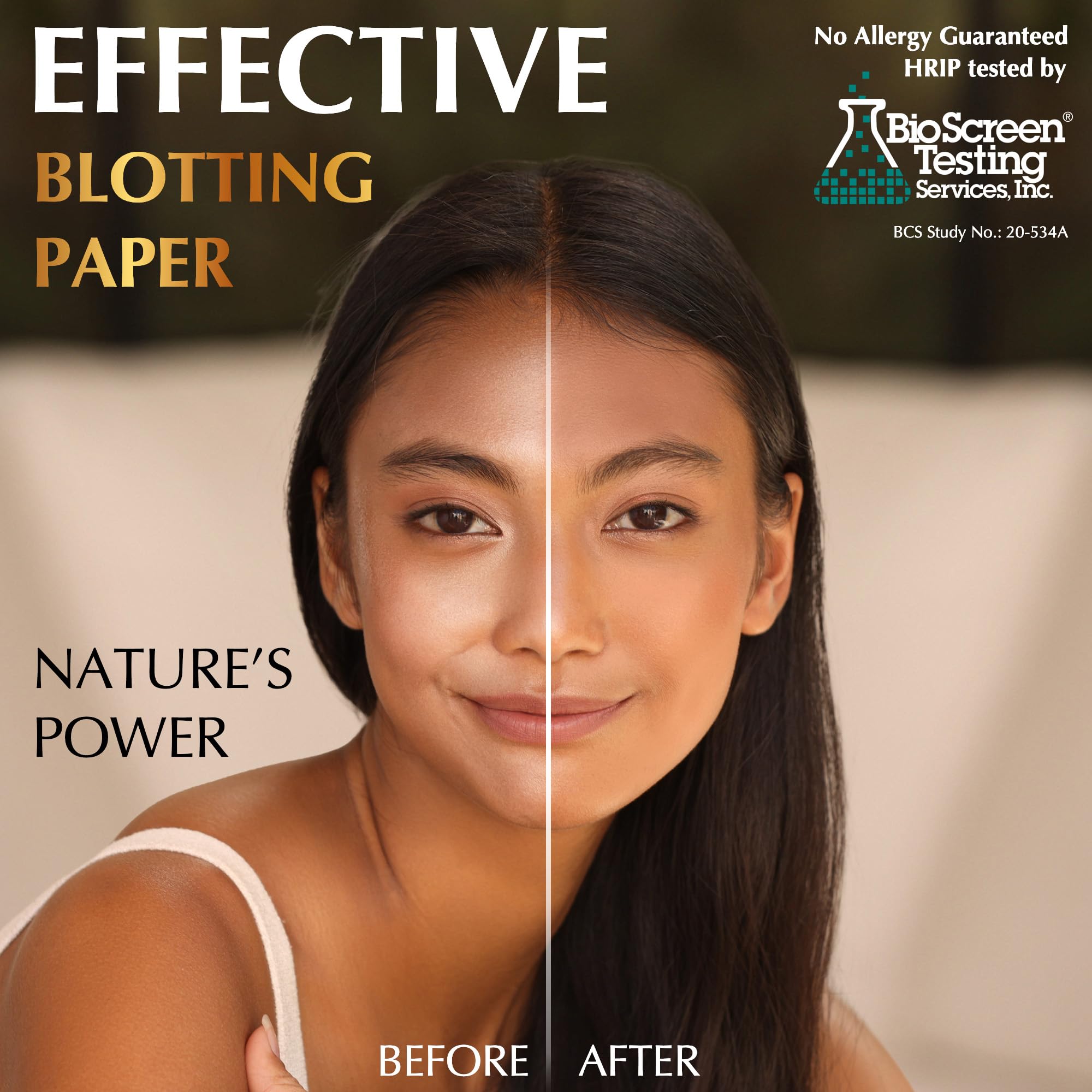Bamboo Charcoal Oil Absorbing Sheets for Face - 25% Larger & Makeup Friendly - 6pk/600 Natural Blotting Papers - Perfect for Oily Skin & Touch-Ups On-The-Go