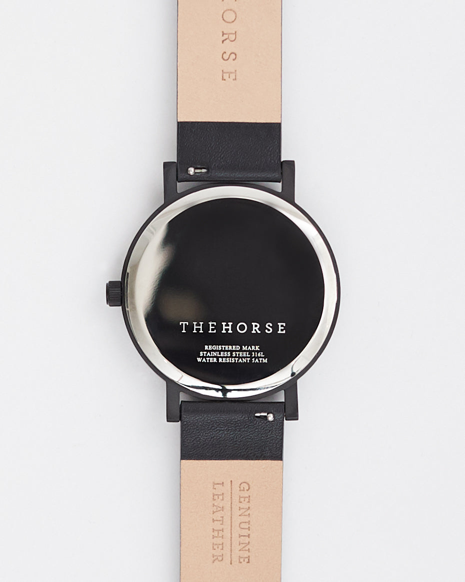 Original Matte Black & Black Sunray Leather Watch - Stylish & Durable for Men, Perfect for Business, Casual & Formal Occasions