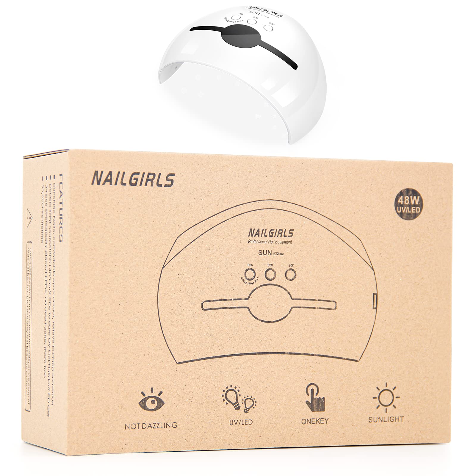Professional 48W UV LED Nail Lamp for Gel Polish - Portable Salon Manicure & Pedicure Curing Light with 3 Timer Modes & Smart Sensor | Perfect for Home Nail Care, DIY Gel Polish, and Professional Salon Use