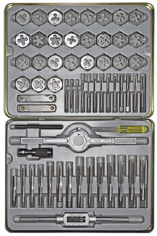 ALFA Tools TDS66060 60-Piece Carbon Steel SAE/Metric Tap and Die Set for Thread Repair & Metalworking - Perfect for Mechanics, DIY Projects, and Automotive Repairs