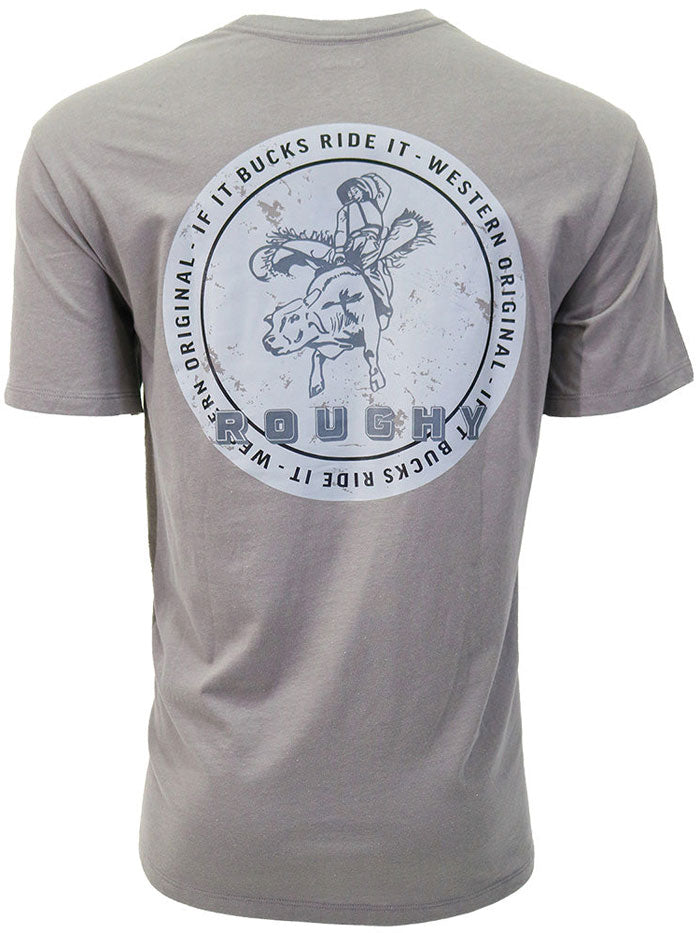 Hooey RT1517DKGY Men's Buckin Bronc T-Shirt - Steel Grey - Comfortable Cotton Tee for Cowboy, Rodeo & Western Style Lovers
