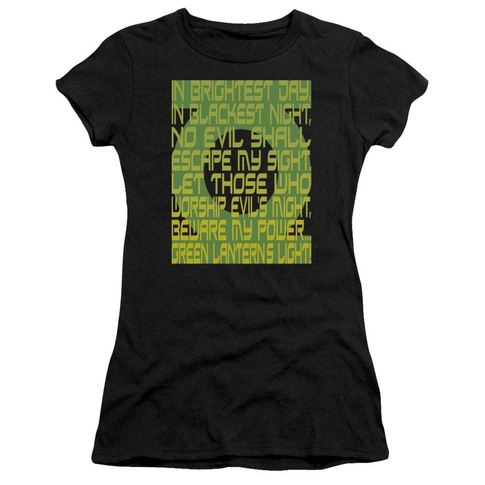 Green Lantern Oath Juniors T-Shirt - Official DC Comics Superhero Graphic Tee for Kids & Teens - Perfect for Cosplay, Halloween & Comic Book Lovers
