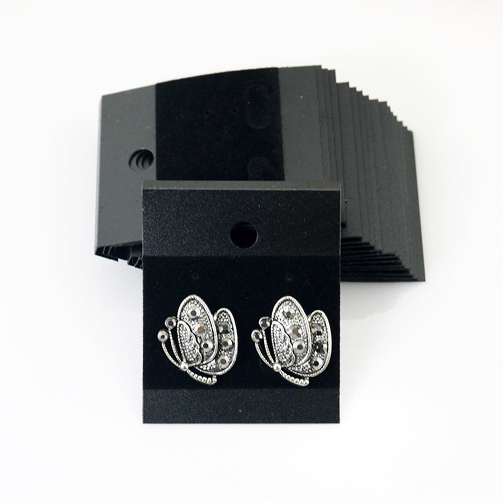 LGEGE 100 Pcs Black Earring Display Cards - Jewelry Hanging Trays & Accessories for Earrings, Necklaces & Bracelets - Perfect for Retail Stores, Boutiques & Jewelry Organizers