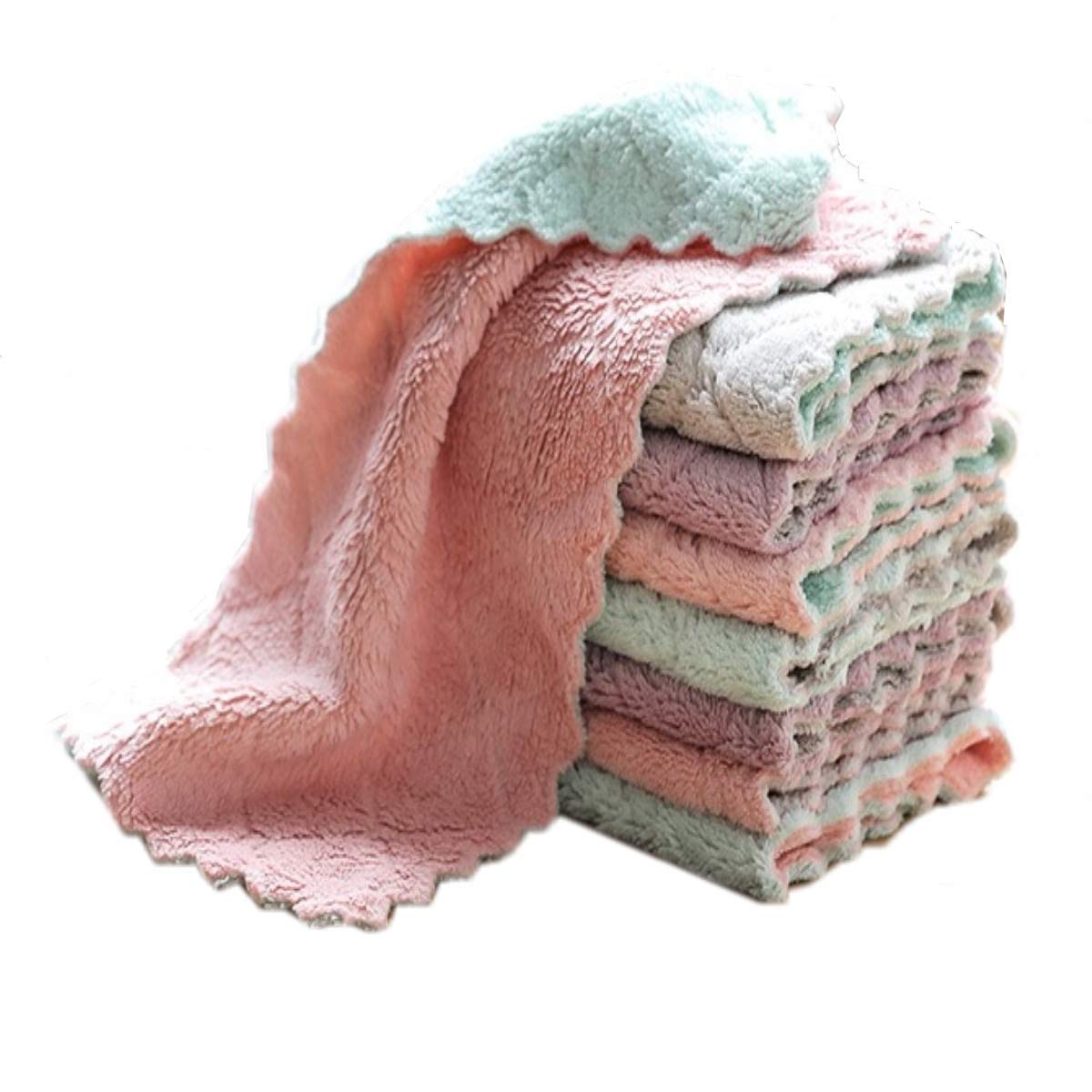 Premium Microfiber Cleaning Cloths - 4 Pack Super Soft & Highly Absorbent Lint-Free Towels (25x25cm) - Ideal for Car Detailing, Kitchen Cleaning, Window Wiping & Household Use