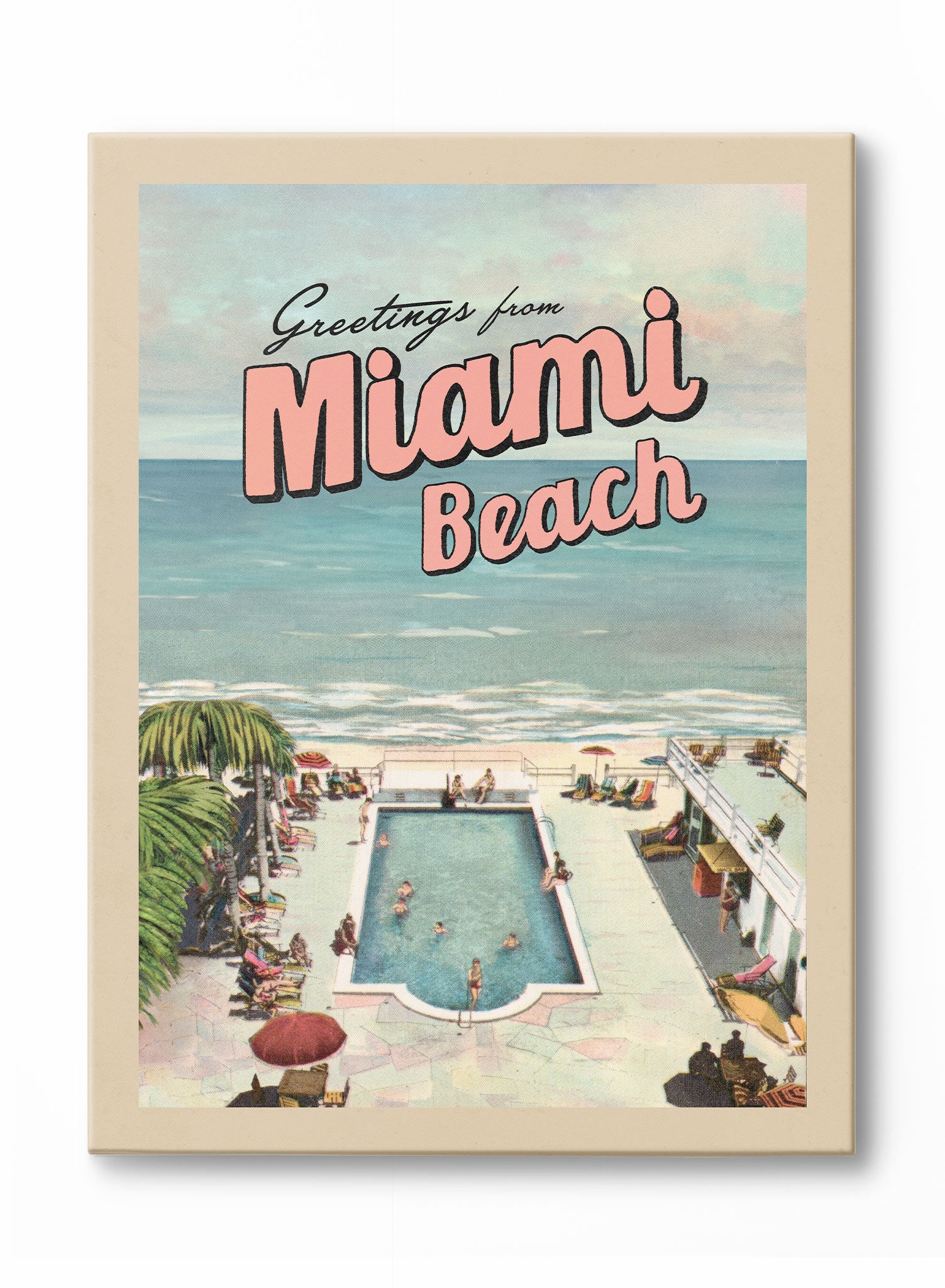 Miami Beach Canvas Wall Art - Tropical Coastal Decor for Living Room, Bedroom & Office - Perfect Beach House Gift