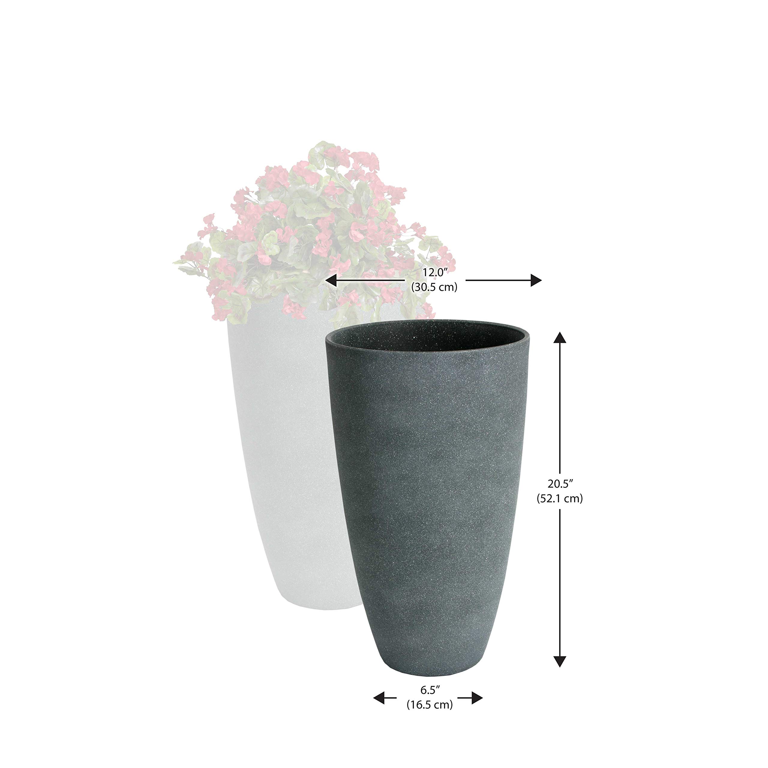 Algreen 43228 Acerra Vase Planter Set - 2 Pack Gray Stucco Flower Pots for Indoor Plants, Succulents & Home Decor | Perfect for Living Room, Office & Garden Decorations
