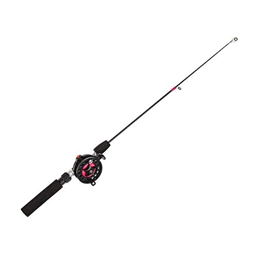 TOMYEUS Telescopic Winter Spinning Ice Fishing Rod - Compact Pen Shape Foldable Design with Metal Drum Wheel Reel Set (Burgundy) - Perfect for Ice Fishing, Winter Angling & Outdoor Adventures