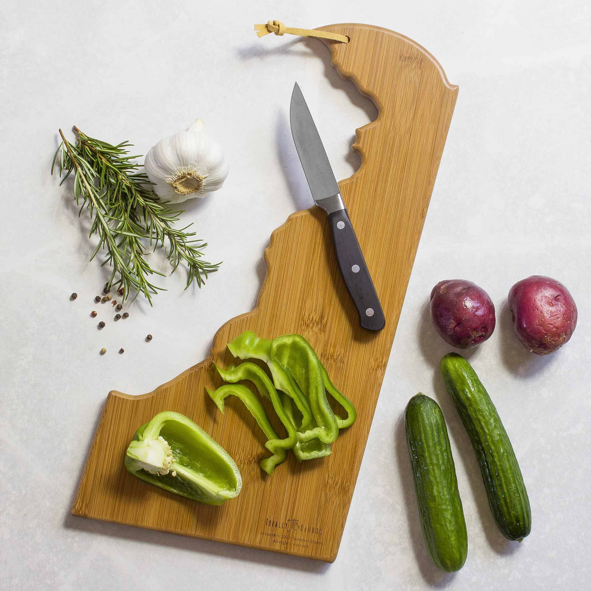 Deluxe Delaware Wood Cutting Board with Hand-Painted Artwork by Summer Stokes – Perfect for Kitchen Prep, Charcuterie Boards & Home Decor
