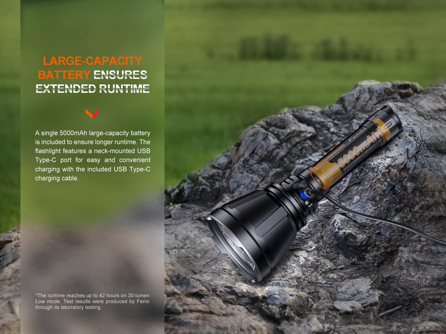 Fenix HT18R Rechargeable LED Hunting Flashlight - 1600 Lumens, Long Beam Distance, Waterproof for Outdoor Hunting, Camping & Night Activities