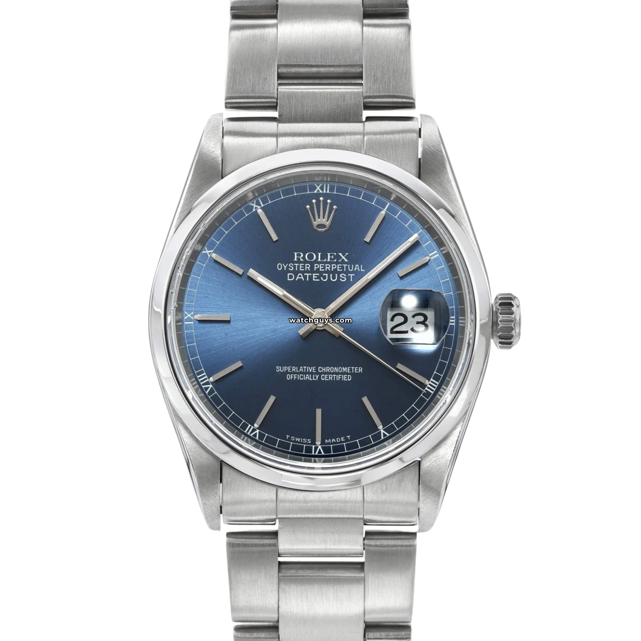 Rolex Datejust 16200 Blue Dial Stainless Steel Men's Watch - Luxury Dress Watch for Business & Formal Occasions