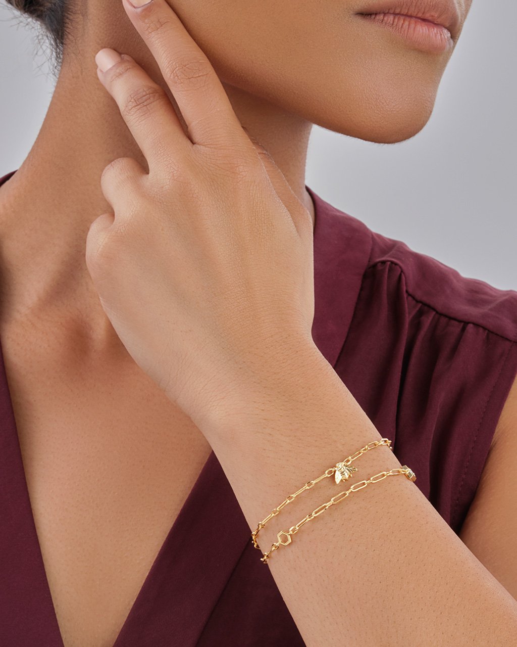 Melina CZ Charm & Layered Chain Bracelet - Elegant Sterling Silver Fashion Jewelry for Women | Perfect for Daily Wear, Parties & Gifts