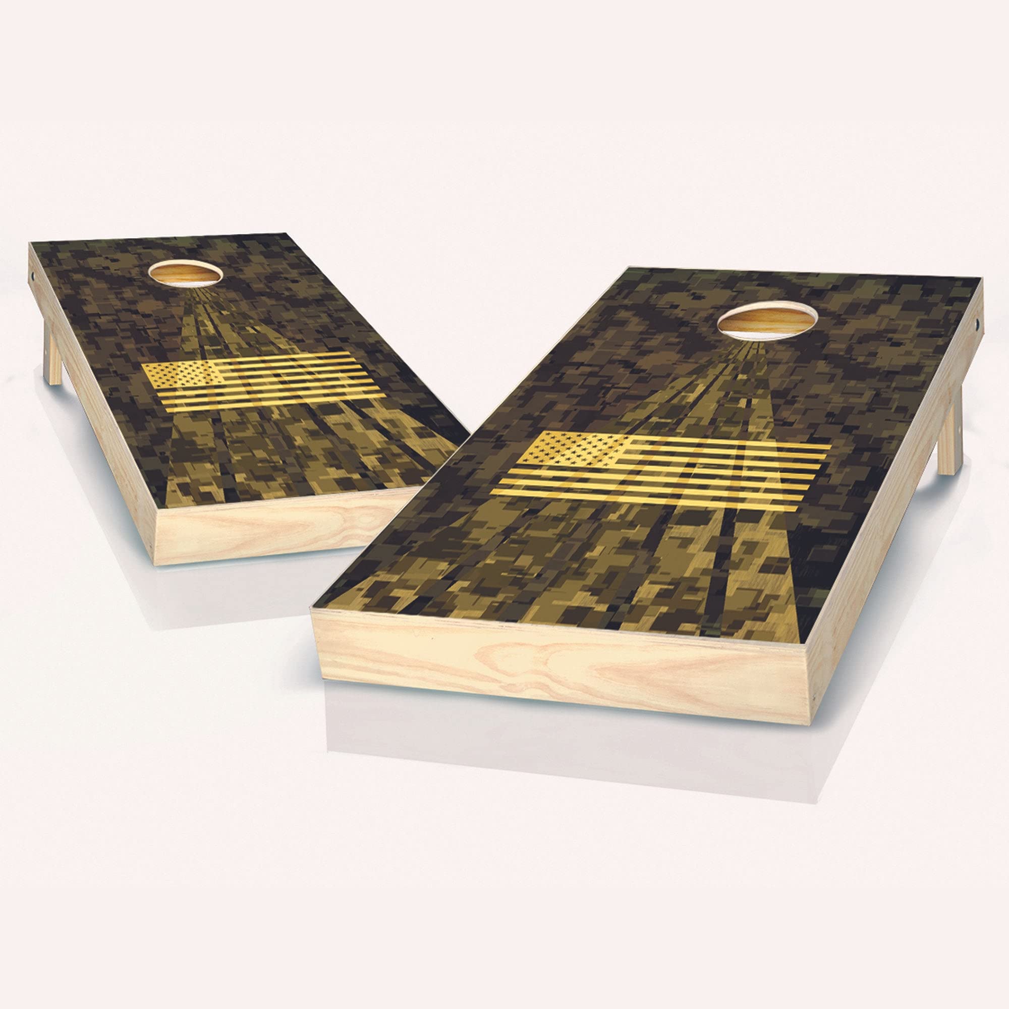 Skip's Garage Armed America Cornhole Game Set - 2 Boards & 8 Bags with Custom Accessories | Premium Outdoor Lawn Game for Backyard, Tailgating, and Parties