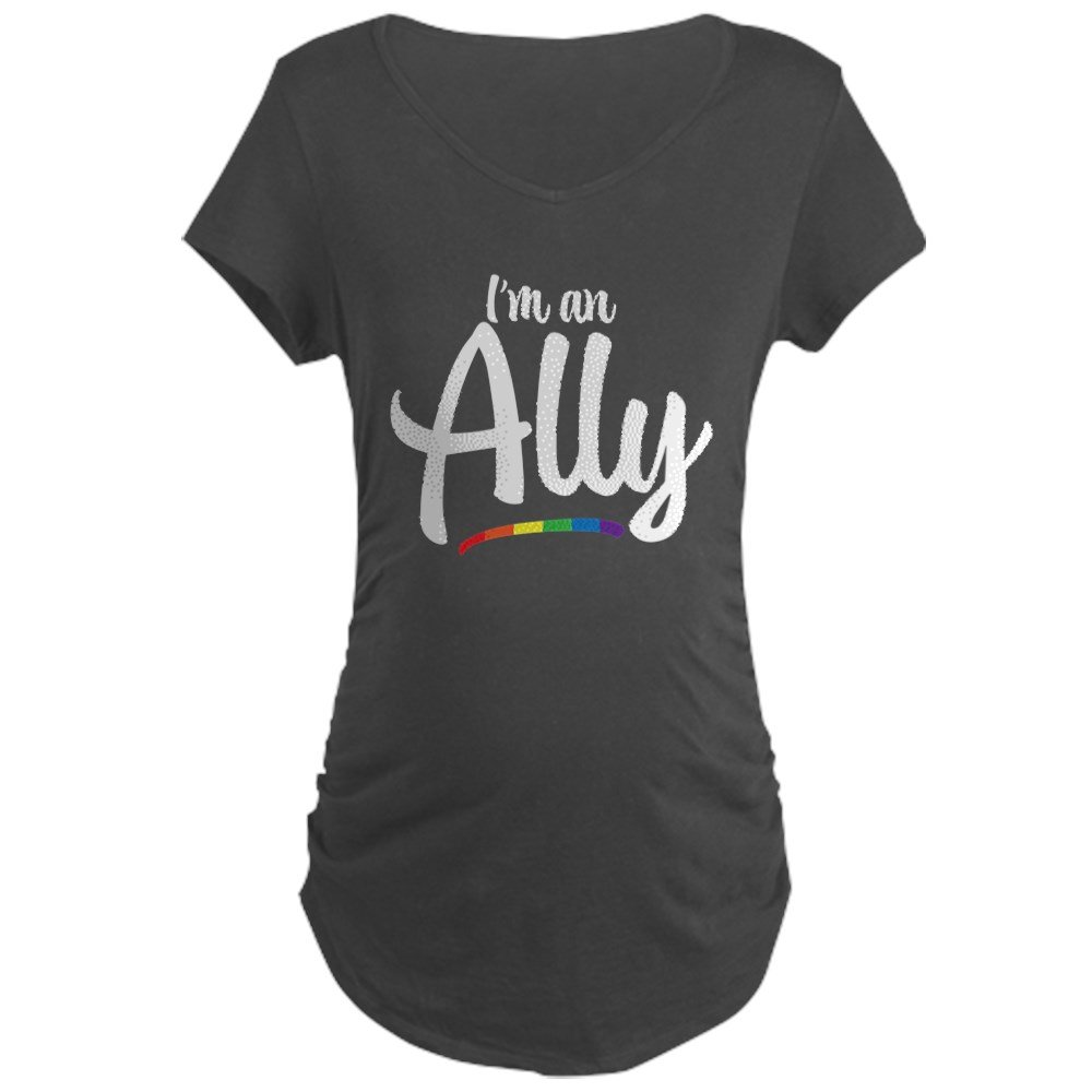 I'm an Ally Gay Pride Maternity T-Shirt - Dark Comfortable Pregnancy Tee for LGBTQ+ Support - Perfect for Pride Events, Baby Showers & Everyday Wear
