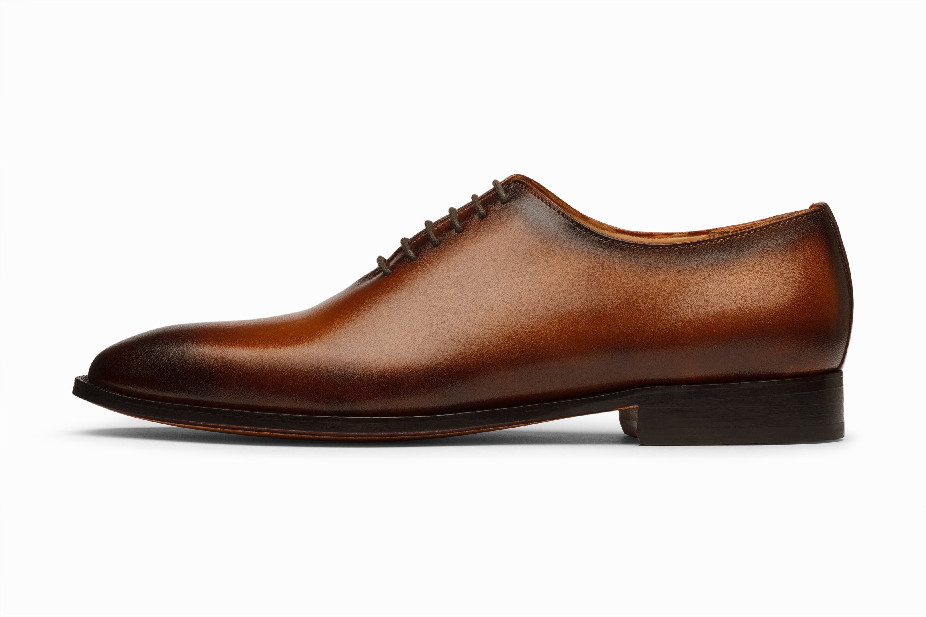 Premium Wholecut Oxford Shoes for Men - Brown Patina Finish Leather Dress Shoes - Perfect for Business, Formal Events & Weddings