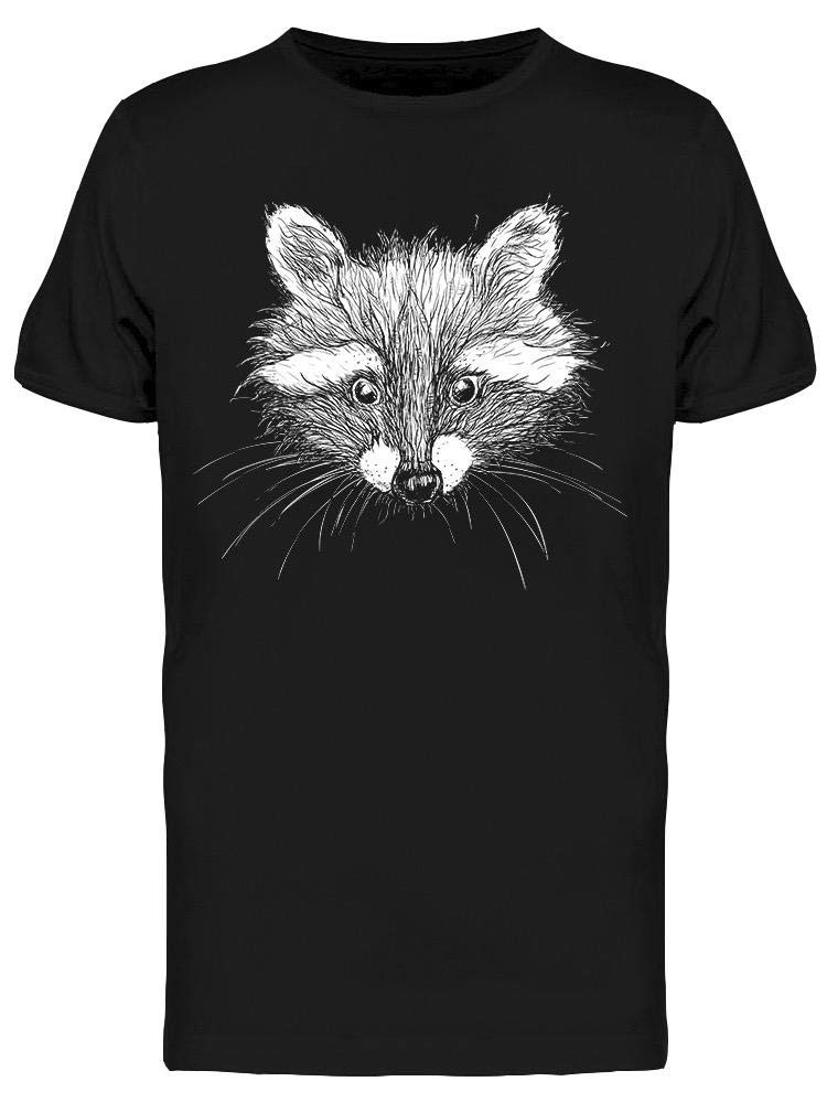 Hand Drawn Raccoon Graphic T-Shirt for Men - Stylish Casual Wear for Street Fashion & Outdoor Activities