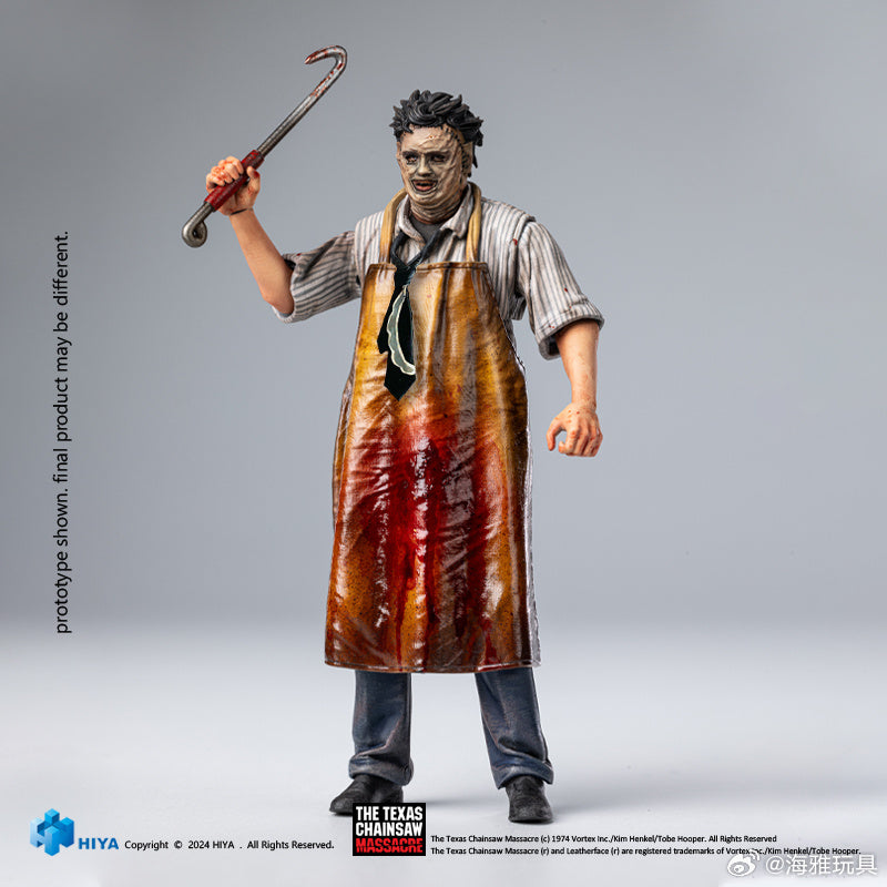 1/18 Scale HIYA 4-Inch Leatherface Action Figure - Texas Chainsaw Massacre Killer Mask Collectible for Horror Fans & Movie Enthusiasts | Perfect for Display, Cosplay & Halloween Decor