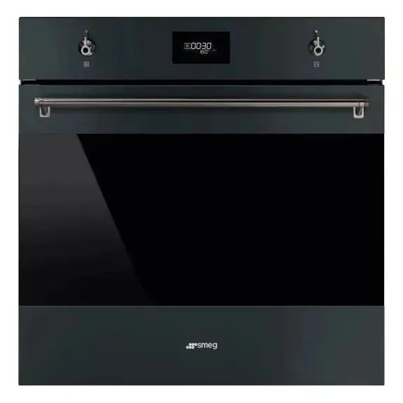 Smeg 60cm Classic Pyrolytic Self-Cleaning Oven in Matte Black - Perfect for Modern Kitchens & Professional Baking
