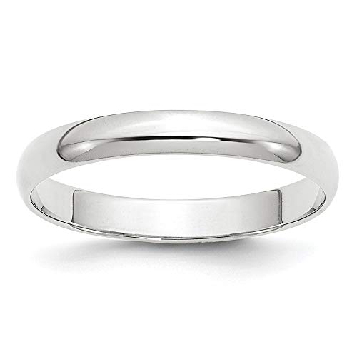 14K Gold Half Round Band Ring for Women - White, Yellow & Rose Gold, Sizes 2.5mm to 8mm - Elegant Wedding, Anniversary & Everyday Jewelry Gift