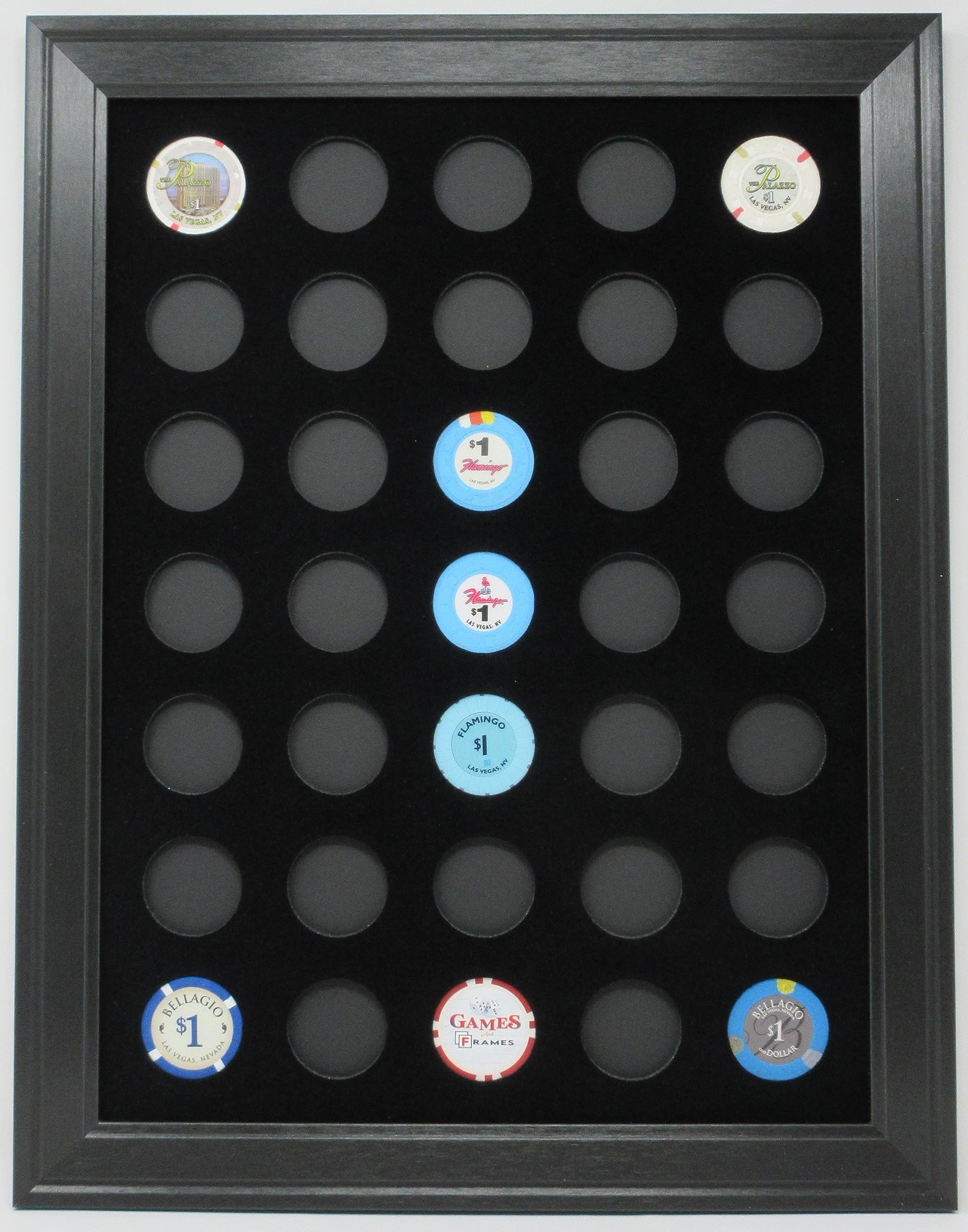 35 Premium Casino Poker Chips for Wall Display - American Made Poker Chips Set - Perfect for Home Game Rooms, Man Caves & Poker Night Decor