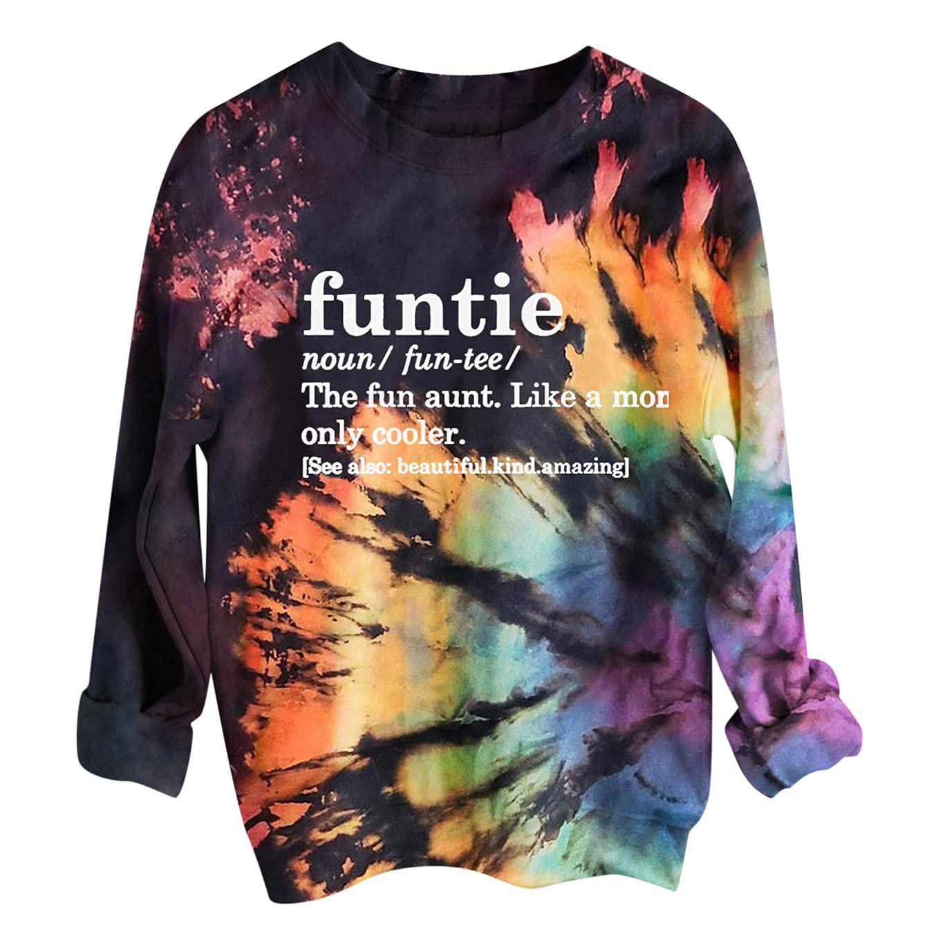 Women's Casual Long Sleeve Hooded Sweatshirt - Loose Fit Printed Pullover Top with Curled Hem & Sternum Design | Perfect for Streetwear, Lounge Wear and Fall Fashion Outfits