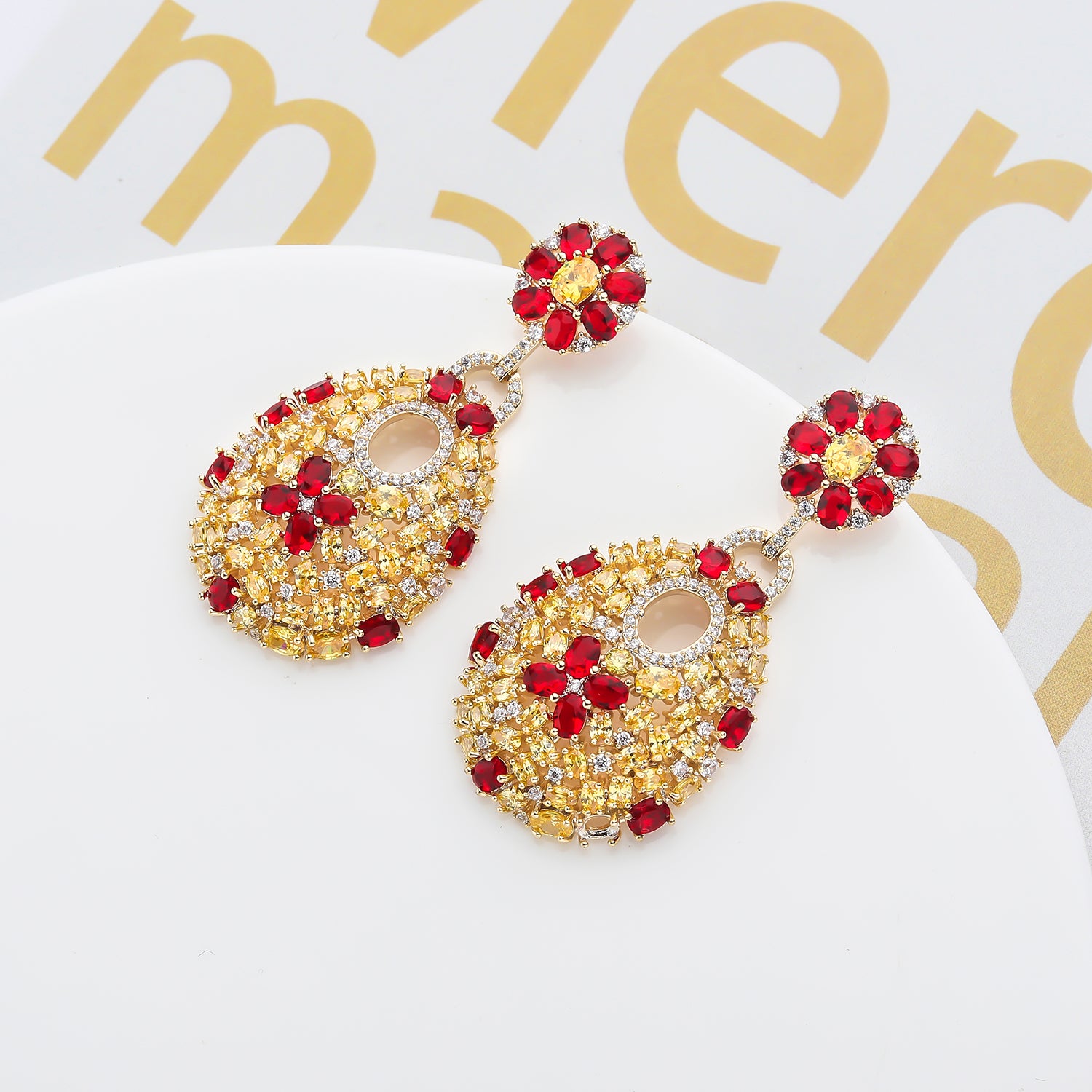 5A Cubic Zirconia CZ Copper Dangle Earrings for Women - Elegant Bridal Jewelry, Wedding Party Accessories & Special Occasion Gifts