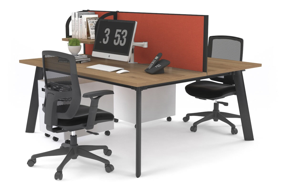 2 Person Workstation Black Frame - 1800L x 800W with Cable Management | Dual Desk for Office & Home Workspace | Perfect for Team Collaboration & Remote Work