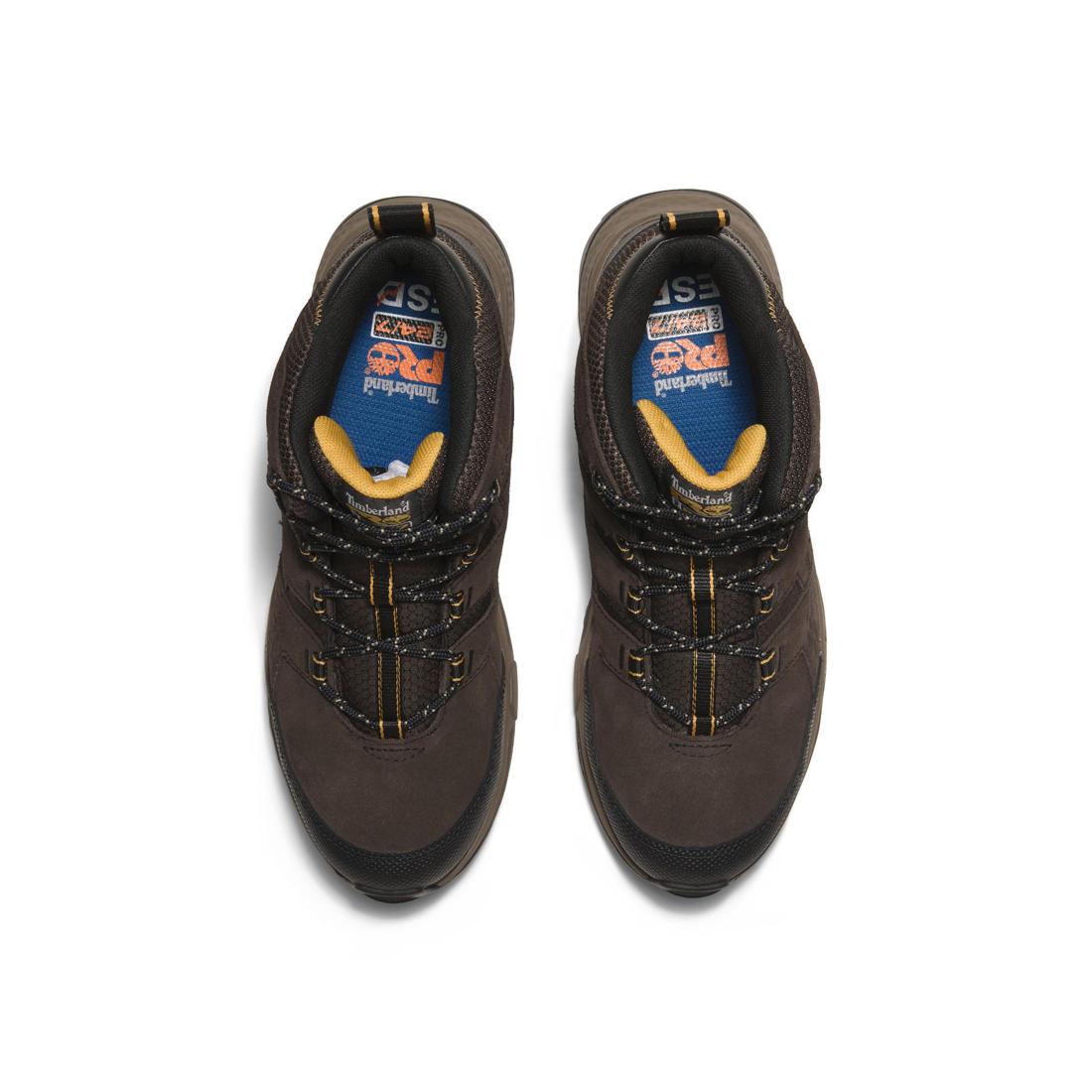 Switchback Lt 6 Inch SD10 Steel Toe Work Boots for Men - Brown/Yellow Safety Shoes - Durable Construction Work Boots for Warehouse, Construction & Outdoor Jobs
