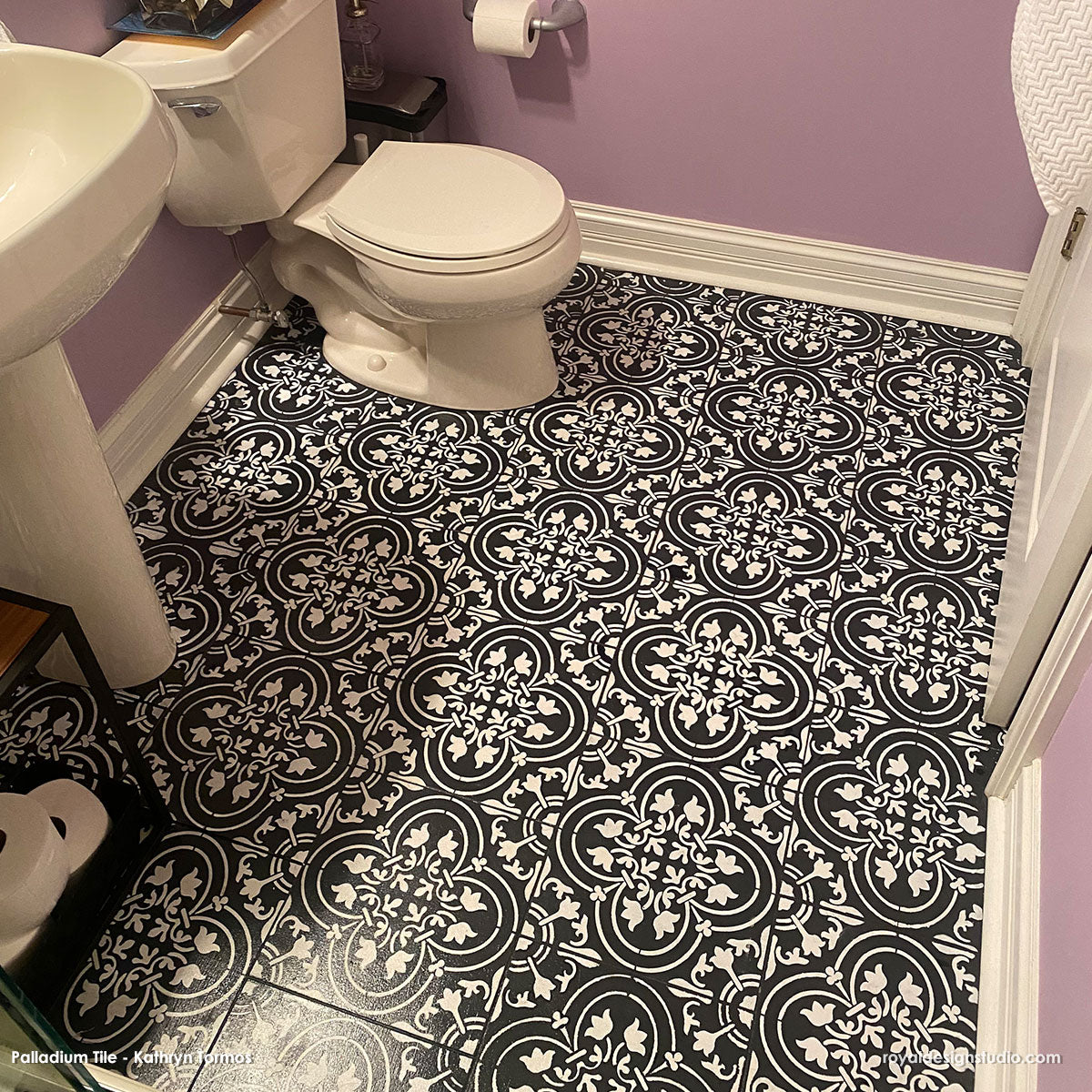 Palladium Tile Stencil - Reusable DIY Floor & Wall Stencil for Geometric Patterns - Perfect for Home Decor, Bathroom, Kitchen & Backsplash Projects