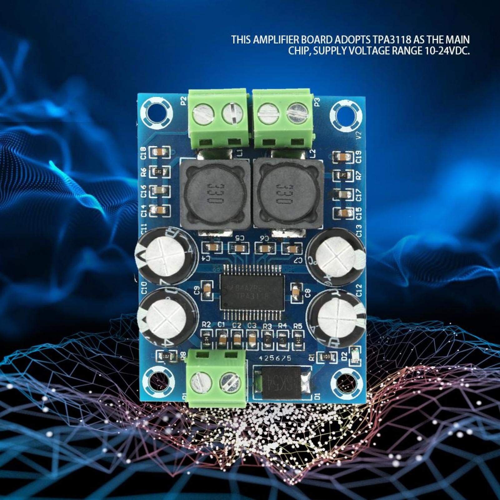 Mini TPA3118 60W数字音频功放模块 DC10-24V PBTL模式 适用于电视、显示器、笔记本电脑、便携音箱、DVD播放器及家庭影院系统