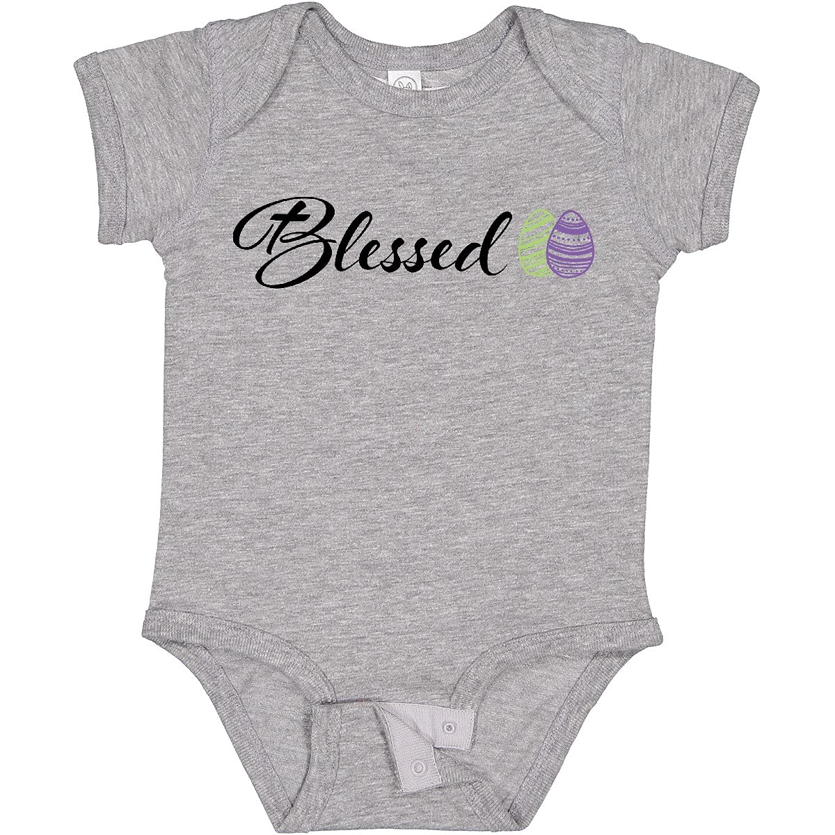 Easter Blessed with Green and Purple Eggs Baby Bodysuit - Cute Easter Outfit for Infants & Toddlers - Perfect for Easter Photos, Church, and Family Gatherings