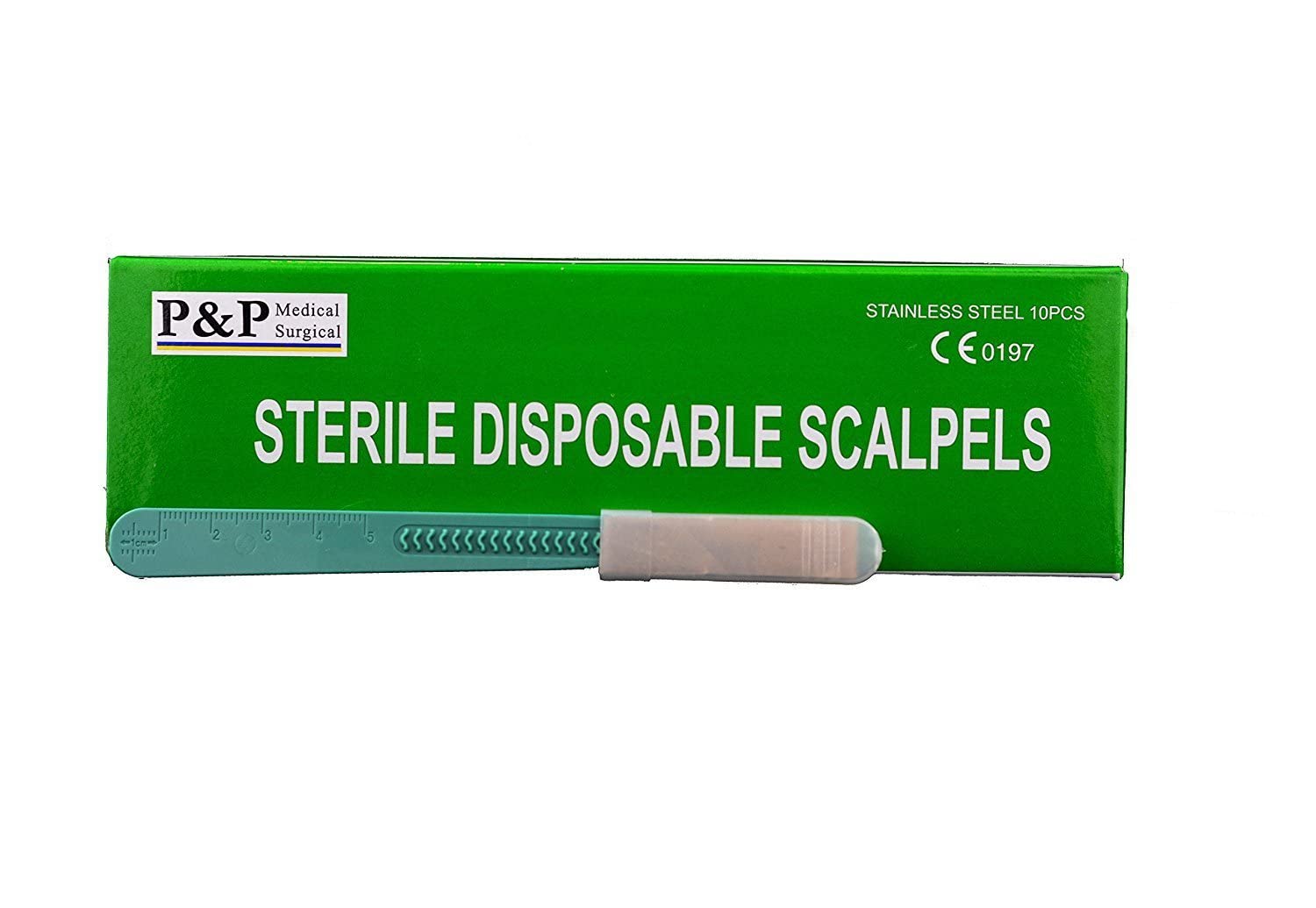 Sterile Disposable Scalpels - Surgical Blades Size 10,11,12,15,21,22 - Stainless Steel with Plastic Handle - Individually Foil Wrapped - Case of 500 (Size 15) - Perfect for Medical Procedures, Veterinary Use & First Aid Kits