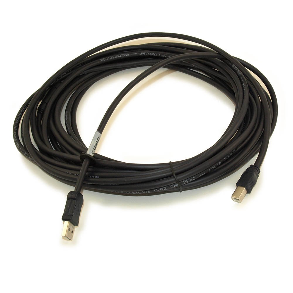 35ft USB 2.0 Active Extension Cable - A Male to B Male - Plenum Rated for In-Wall Installation - High Speed Data Transfer for Printers, Scanners & Audio Equipment - Office & Commercial Use - Black