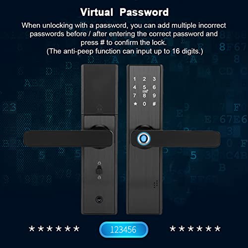 Smart Fingerprint Door Lock - Keyless Entry with Touchscreen, Password, IC Card & Mechanical Key Backup | Secure Home & Office Access Control for Enhanced Safety