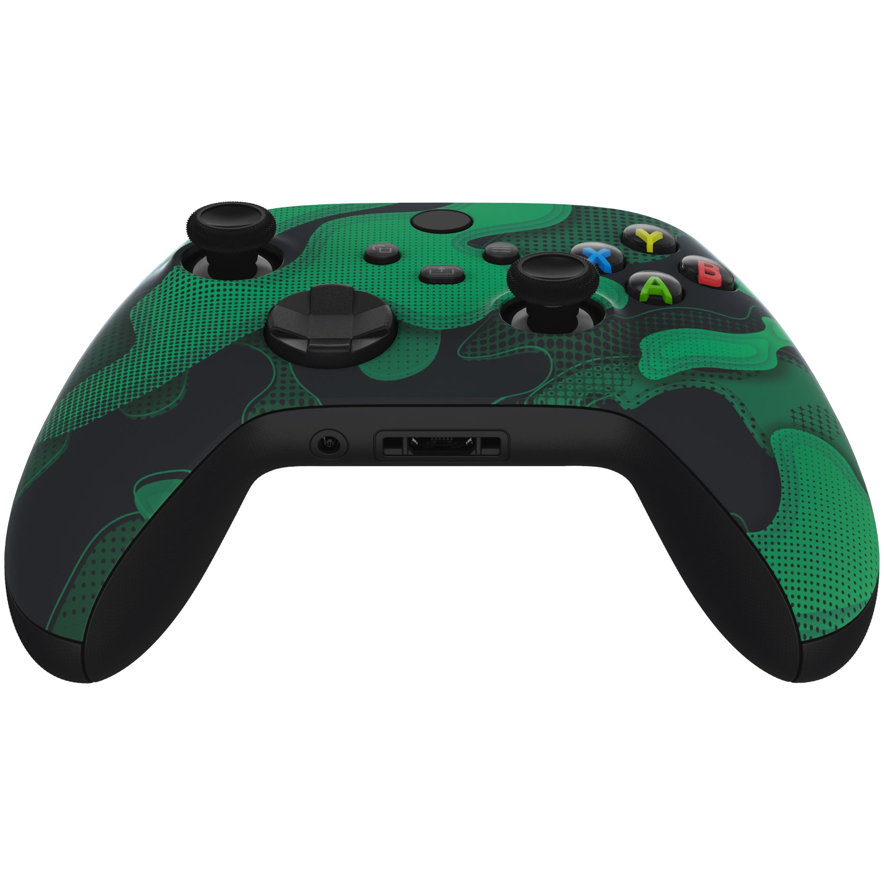 eXtremeRate Green Black Camouflage Soft Touch Grip Faceplate Shell for Xbox Series X/S Controller - Replacement Housing Case (Controller Not Included) - Perfect for Gaming, Customization & Enhanced Grip