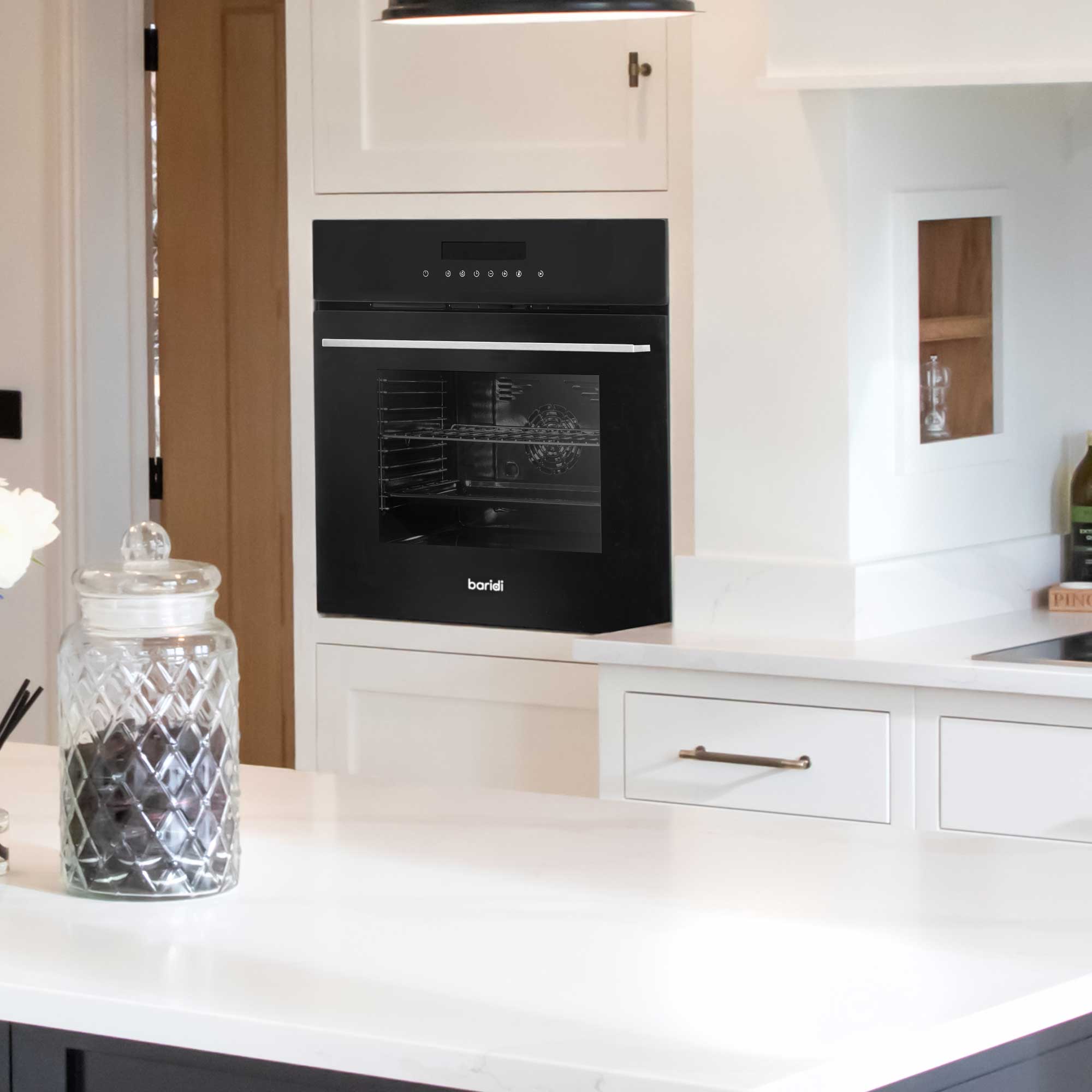 Baridi 60cm Built-In 10 Function Fan Assisted Electric Oven with Touchscreen - 72L Large Capacity for Baking, Roasting & Grilling - Perfect for Home Kitchens & Small Restaurants (Model DH199)