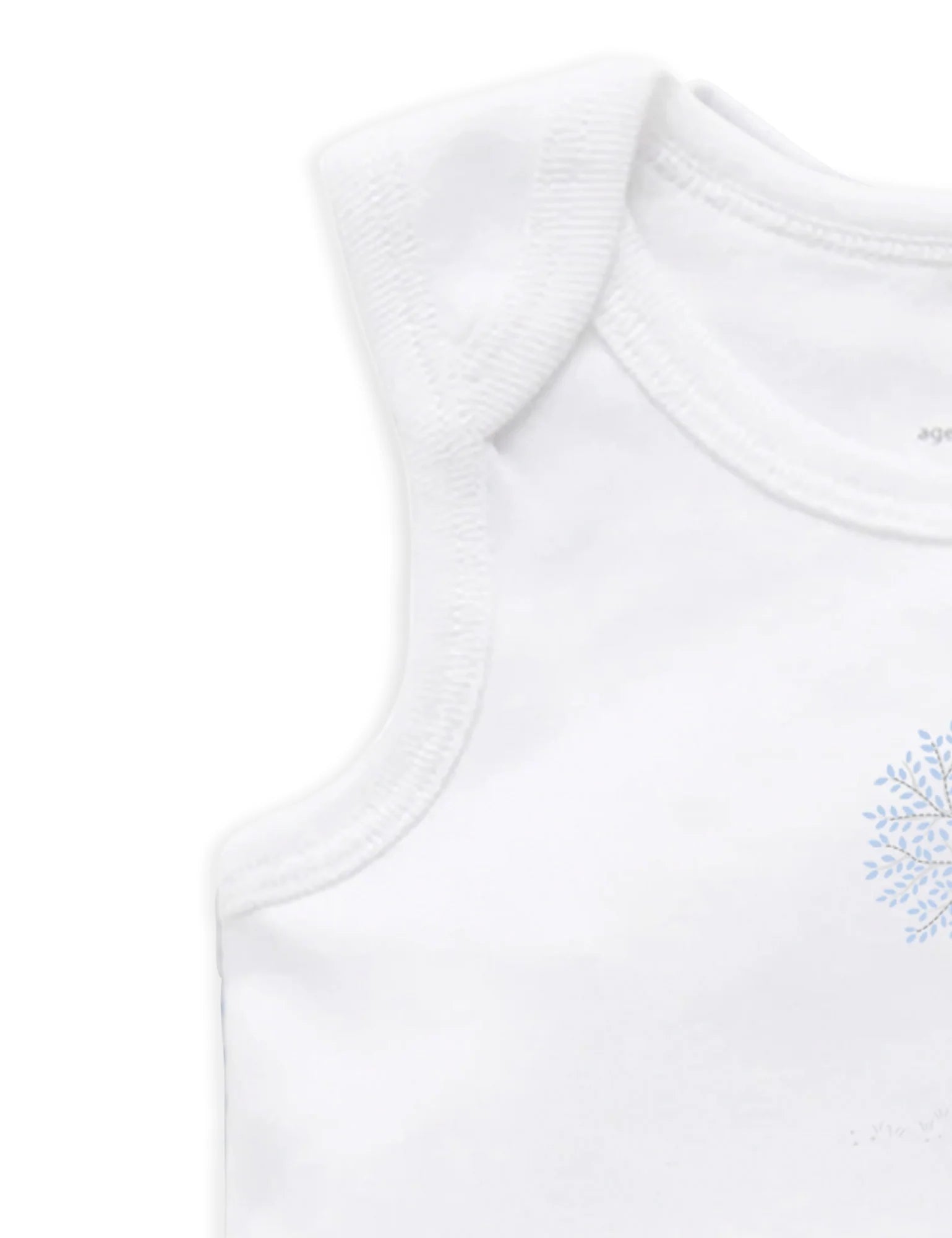Purebaby Organic Cotton Baby Bodysuit 2-Pack - White & Pale Blue Striped Onesies for Newborns | Soft, Breathable Infant Rompers for Daycare & Playtime
