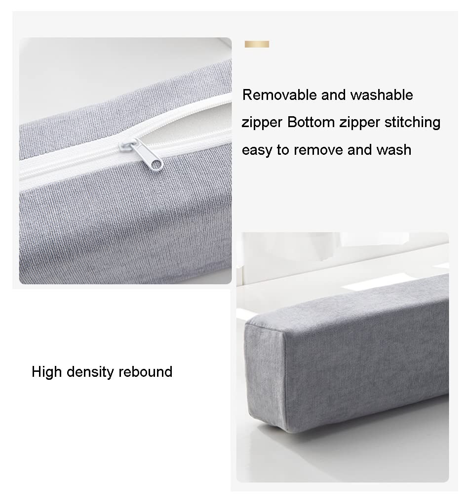 Long Bed Sofa Gap Filler - 20X8X180cm Beige Bedside Protection Cushion for Headboard & Armrest Support | Perfect for Twin/Queen Beds, Sectional Sofas & Daybeds