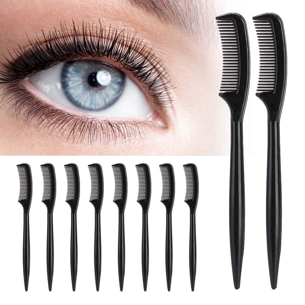 10pcs Plastic Eyelash Combs - Portable Beauty Makeup Tool for Separating Lashes & Eyebrows - Durable Lash Comb with Fine Teeth for Professional & Home Use - Perfect for Mascara Application, False Eyelash Placement & Eyebrow Grooming